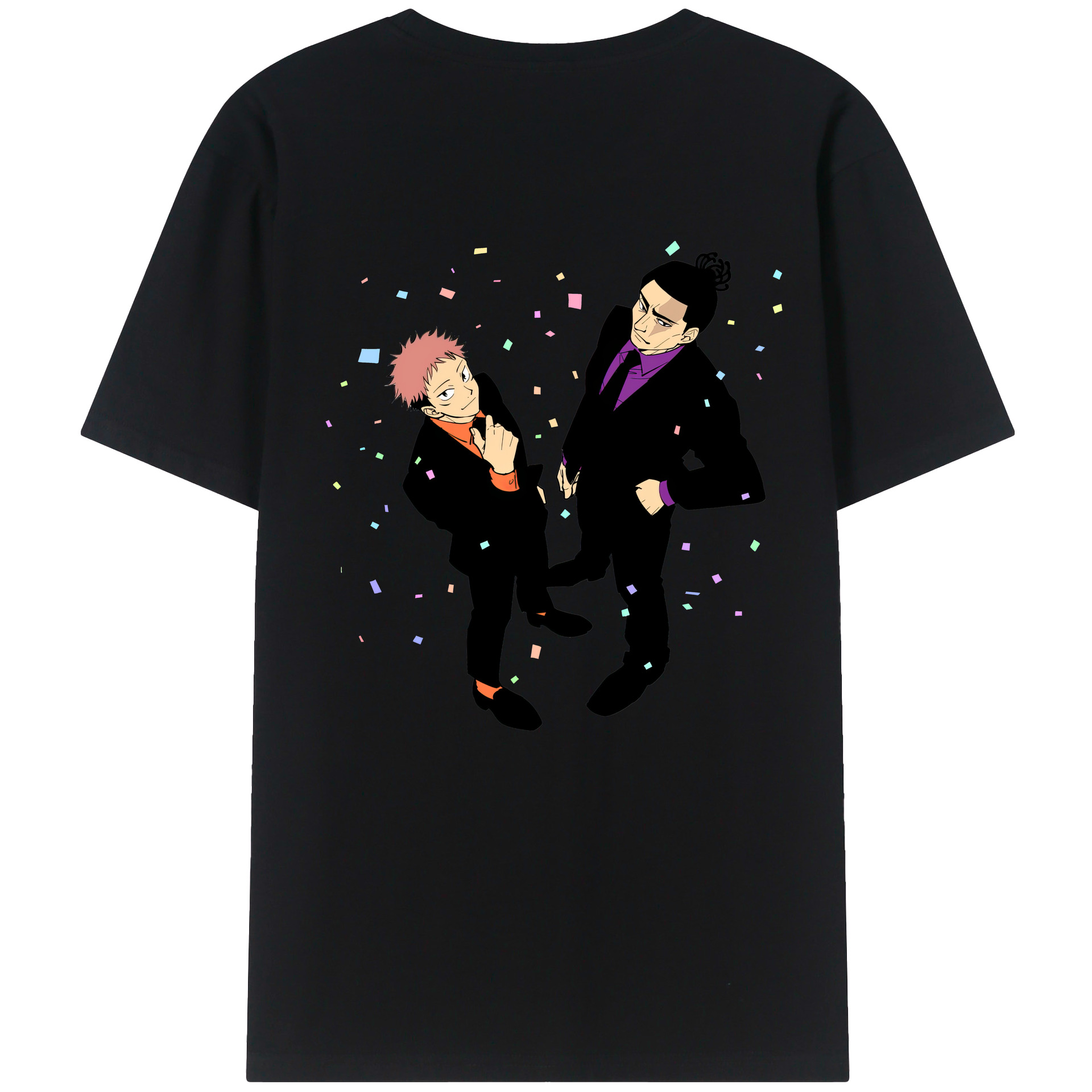 （画像用） 呪術廻戦 Jujutsu Kaisen 綿100％ メンズ半袖Tシャツ（バックプリント） 通気性