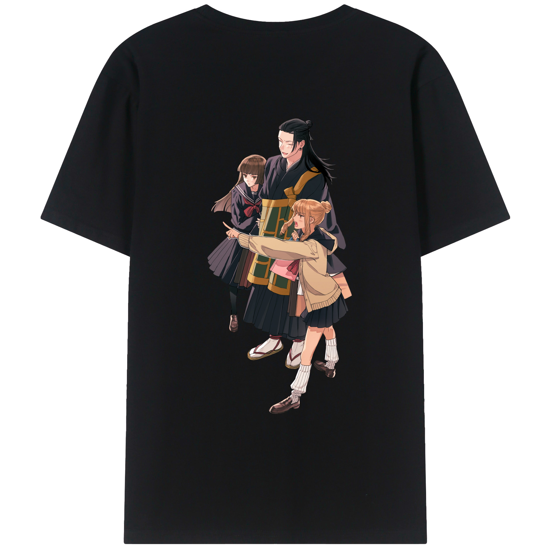 （画像用） 呪術廻戦 Jujutsu Kaisen 綿100％ メンズ半袖Tシャツ（バックプリント） 通気性