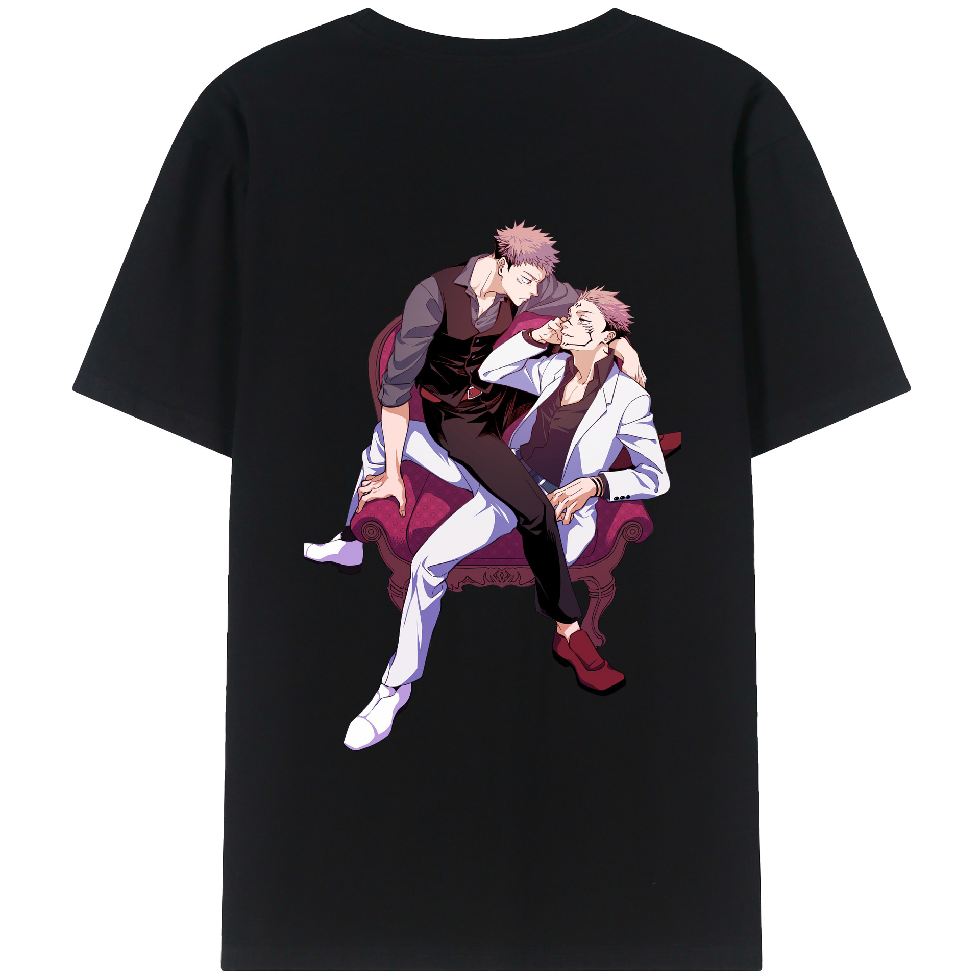 （画像用） 呪術廻戦 Jujutsu Kaisen 綿100％ メンズ半袖Tシャツ（バックプリント） 通気性