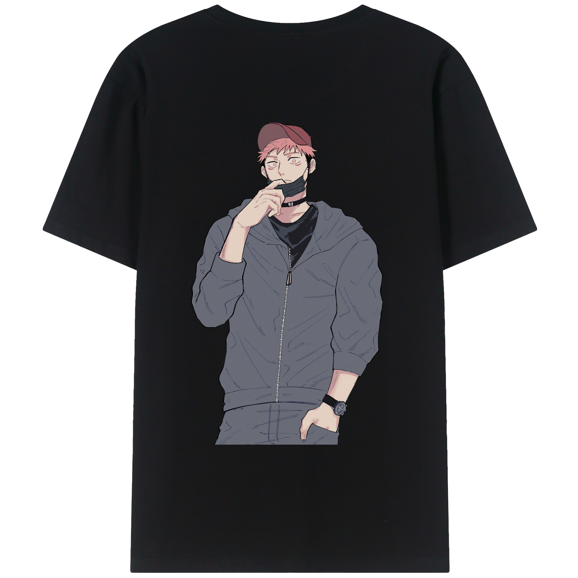 （画像用） 呪術廻戦 Jujutsu Kaisen 綿100％ メンズ半袖Tシャツ（バックプリント） 通気性