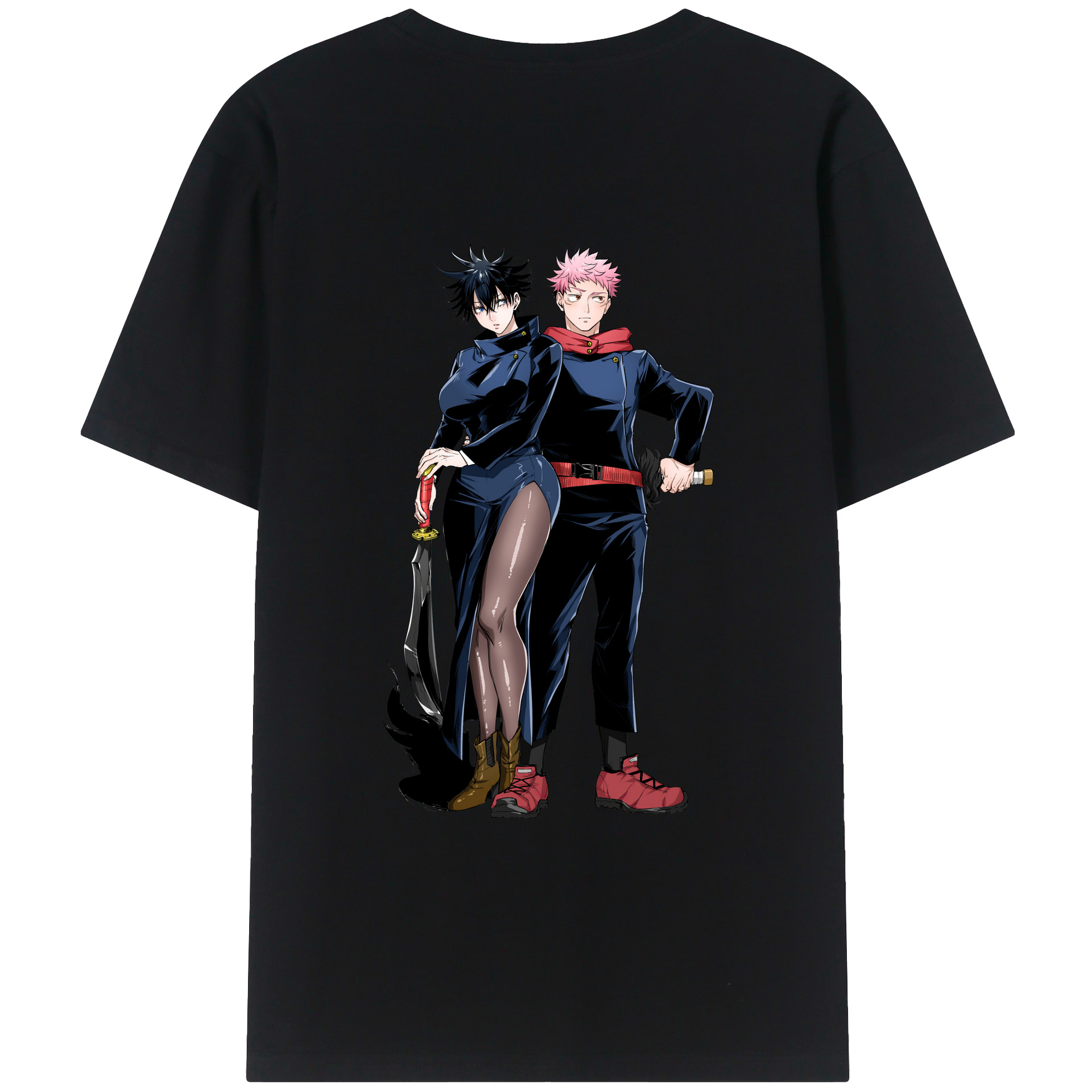 （画像用） 呪術廻戦 Jujutsu Kaisen 綿100％ メンズ半袖Tシャツ（バックプリント） 通気性