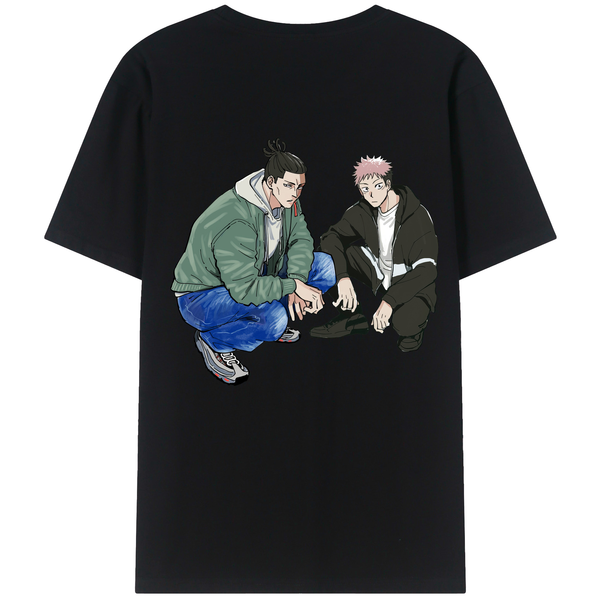 （画像用） 呪術廻戦 Jujutsu Kaisen 綿100％ メンズ半袖Tシャツ（バックプリント） 通気性