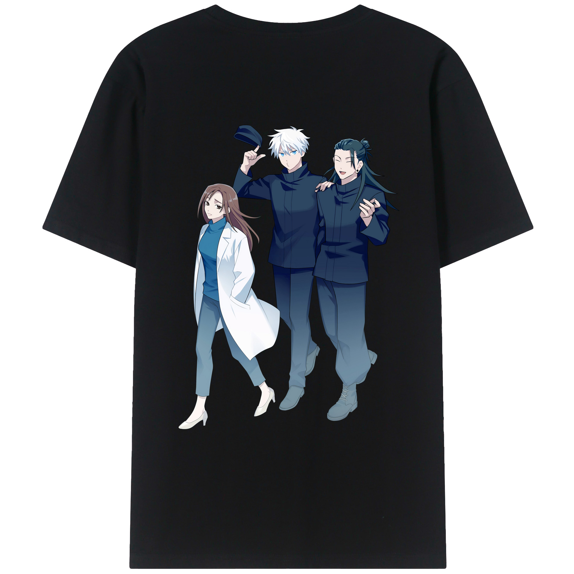 （画像用） 呪術廻戦 Jujutsu Kaisen 綿100％ メンズ半袖Tシャツ（バックプリント） 通気性
