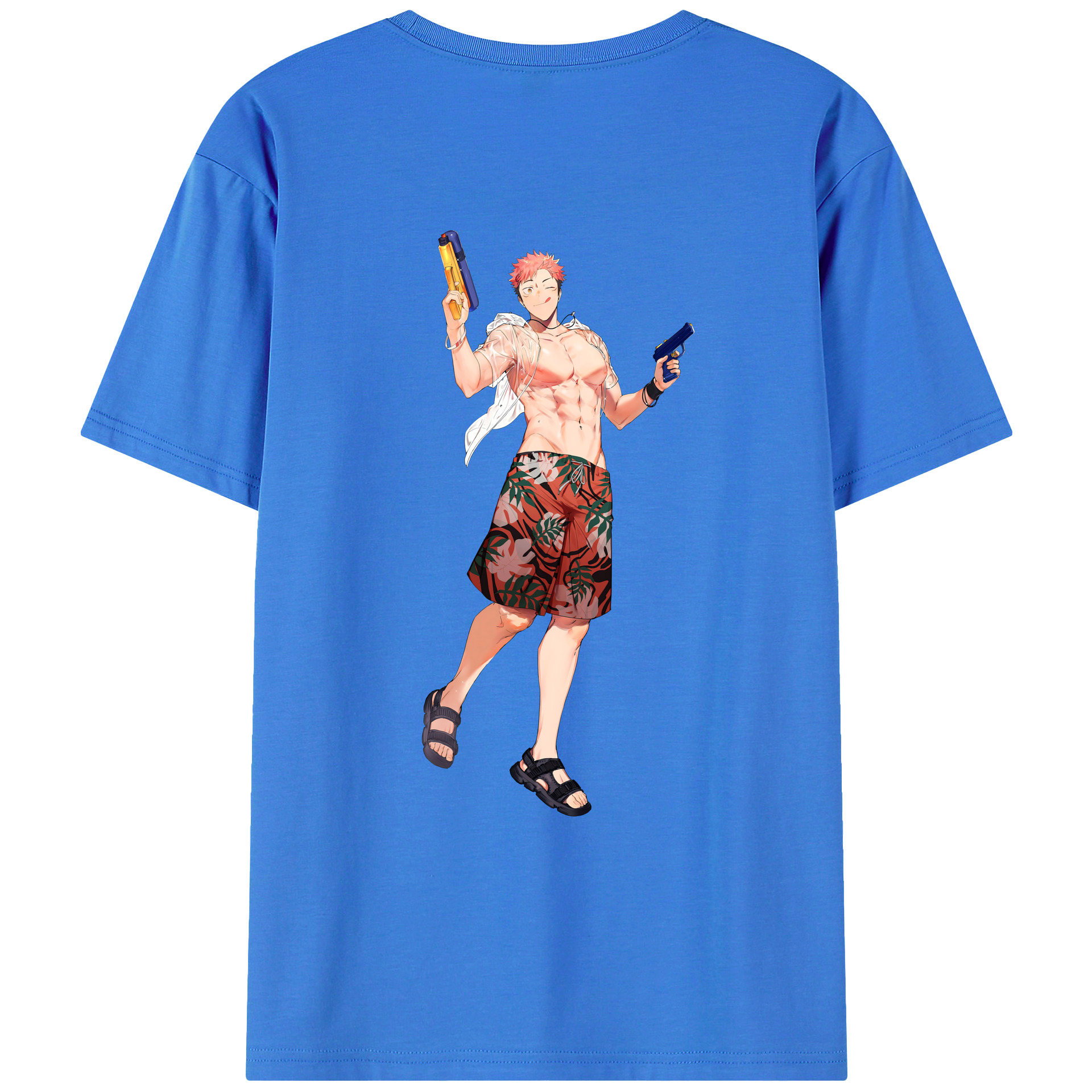 （画像用） 呪術廻戦 Jujutsu Kaisen 綿100％ メンズ半袖Tシャツ（バックプリント） 通気性