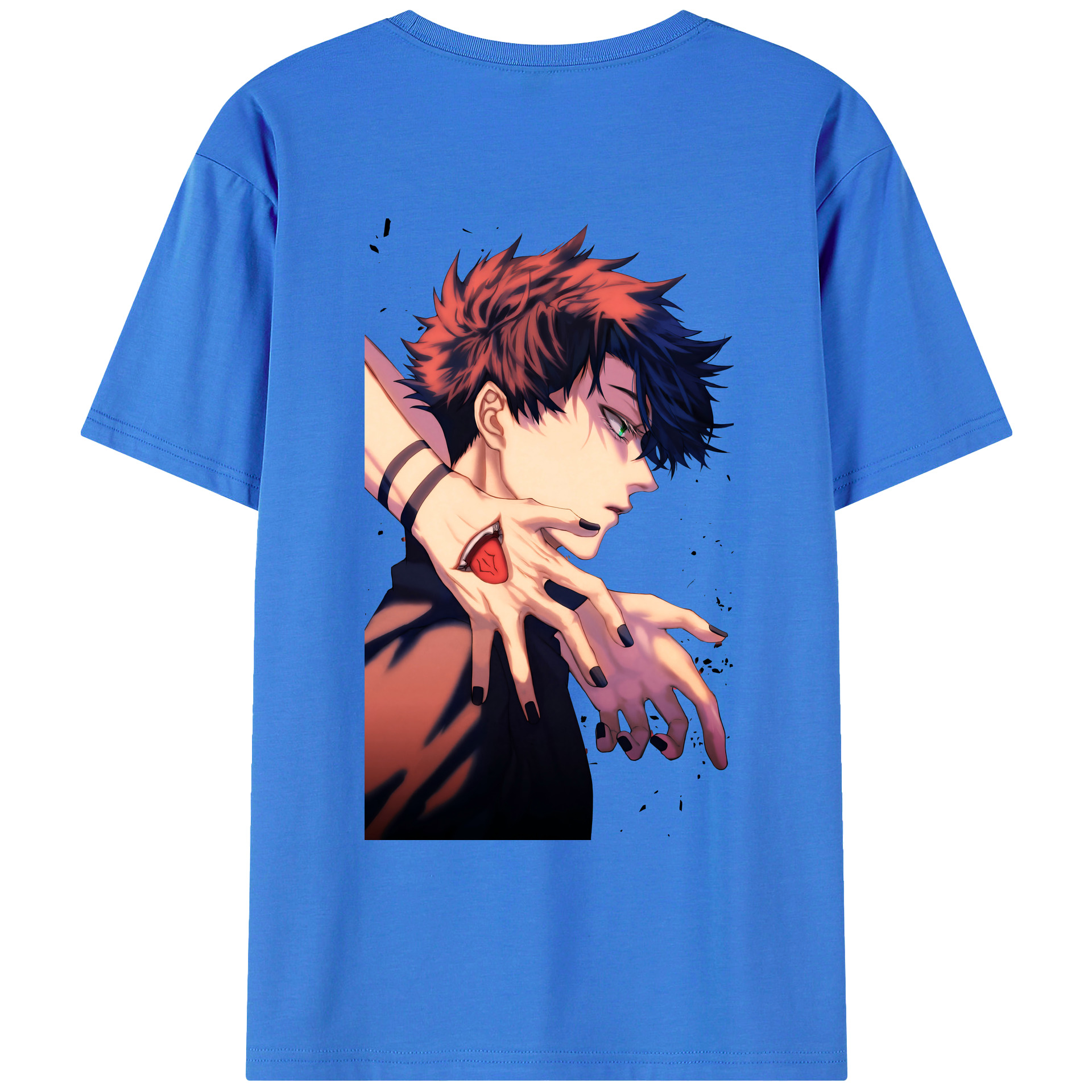 （画像用） 呪術廻戦 Jujutsu Kaisen 綿100％ メンズ半袖Tシャツ（バックプリント） 通気性
