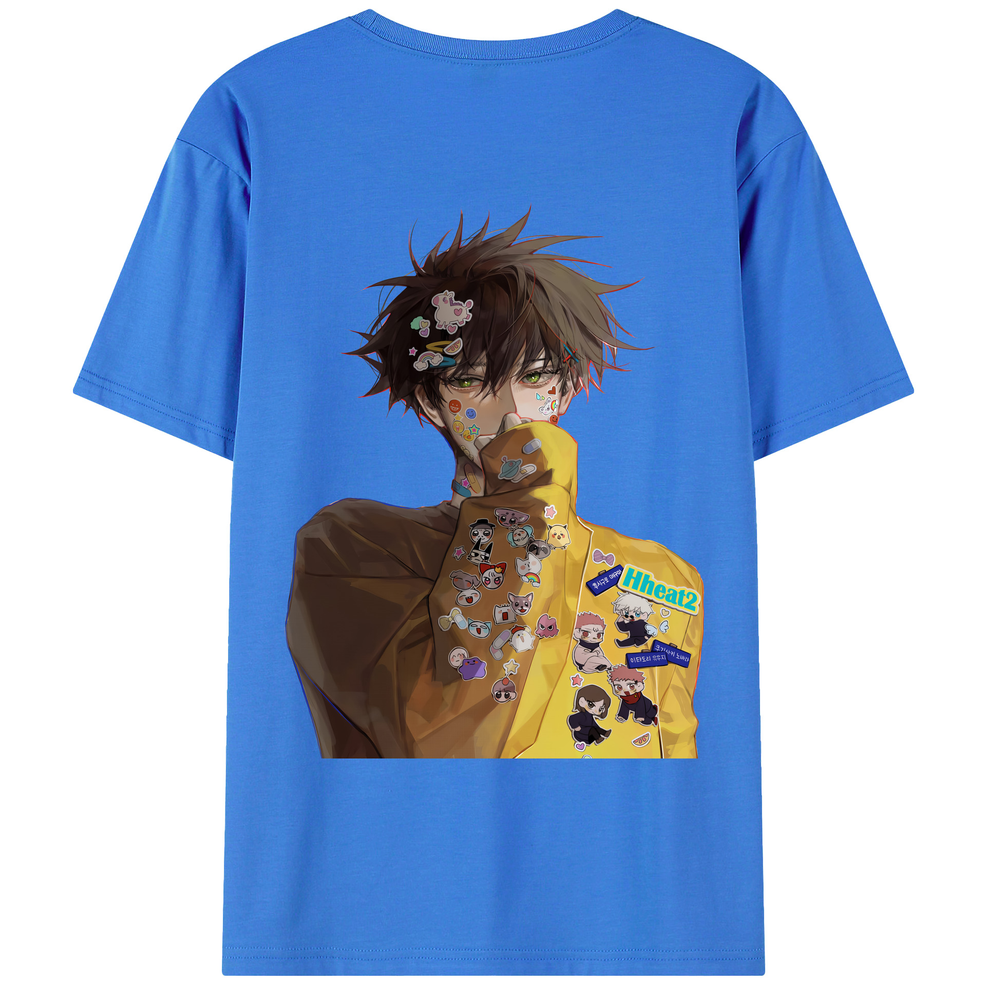 （画像用） 呪術廻戦 Jujutsu Kaisen 綿100％ メンズ半袖Tシャツ（バックプリント） 通気性