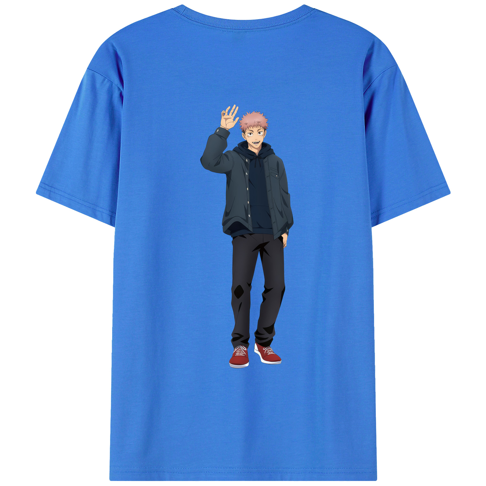 （画像用） 呪術廻戦 Jujutsu Kaisen 綿100％ メンズ半袖Tシャツ（バックプリント） 通気性