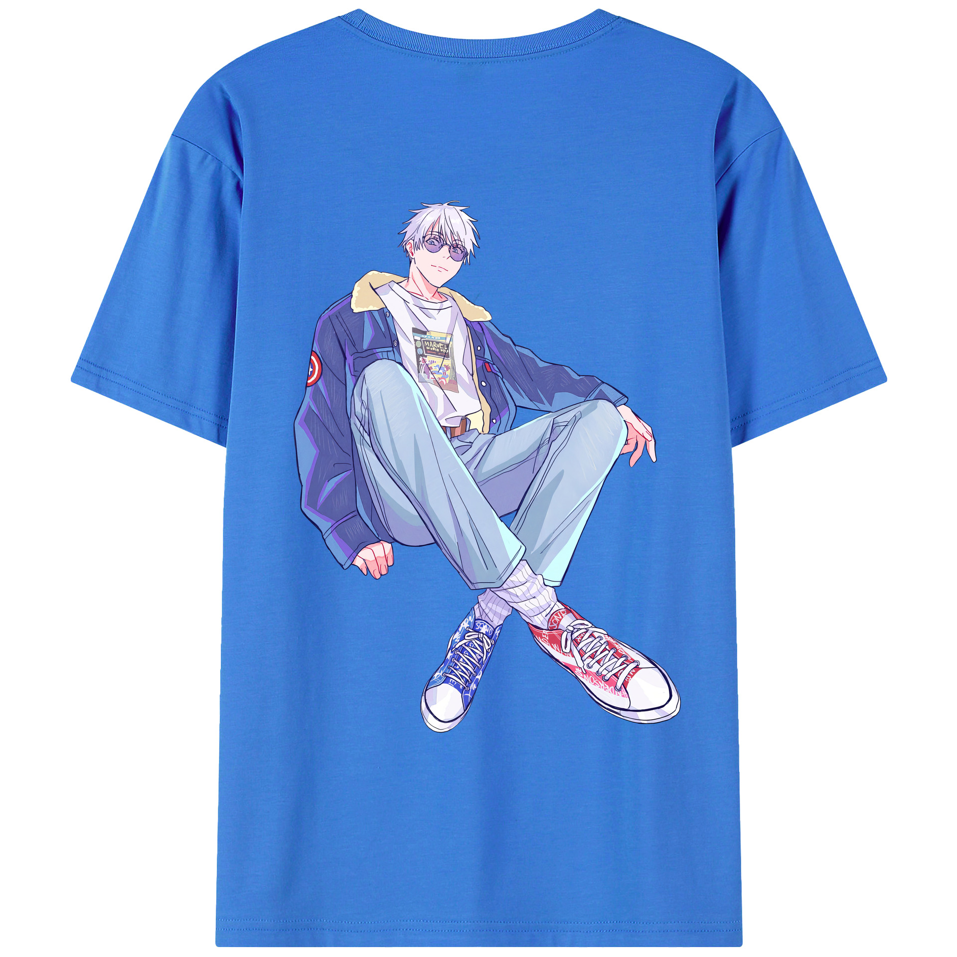 （画像用） 呪術廻戦 Jujutsu Kaisen 綿100％ メンズ半袖Tシャツ（バックプリント） 通気性