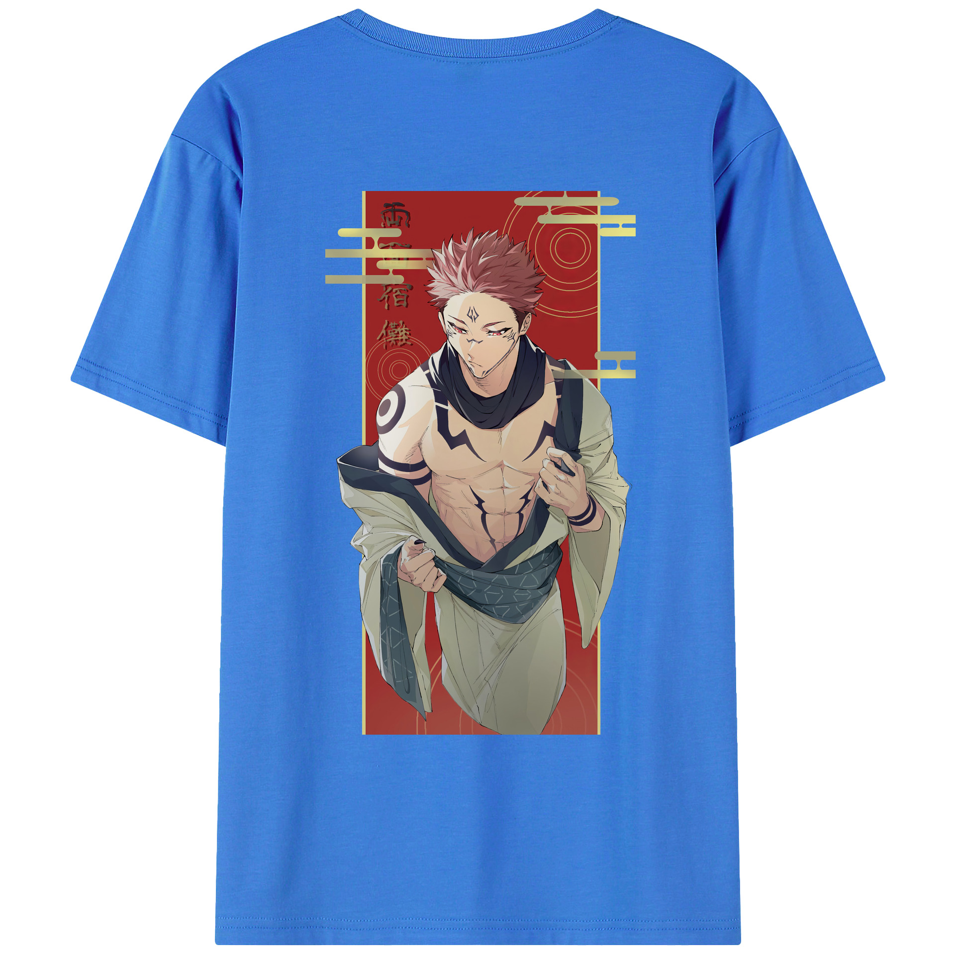 （画像用） 呪術廻戦 Jujutsu Kaisen 綿100％ メンズ半袖Tシャツ（バックプリント） 通気性