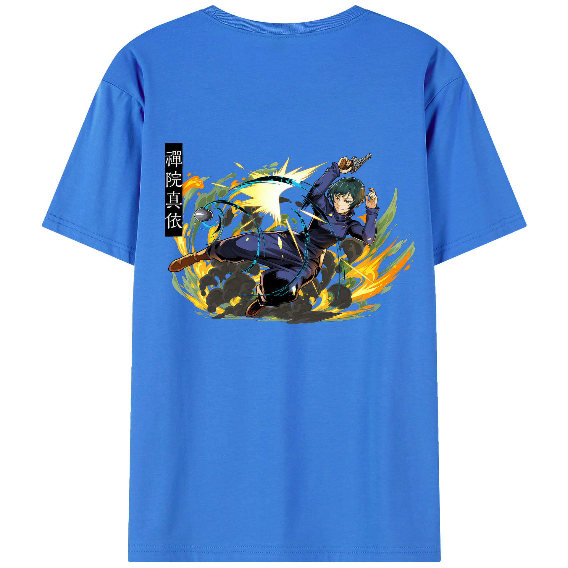 （画像用） 呪術廻戦 Jujutsu Kaisen 綿100％ メンズ半袖Tシャツ（バックプリント） 通気性