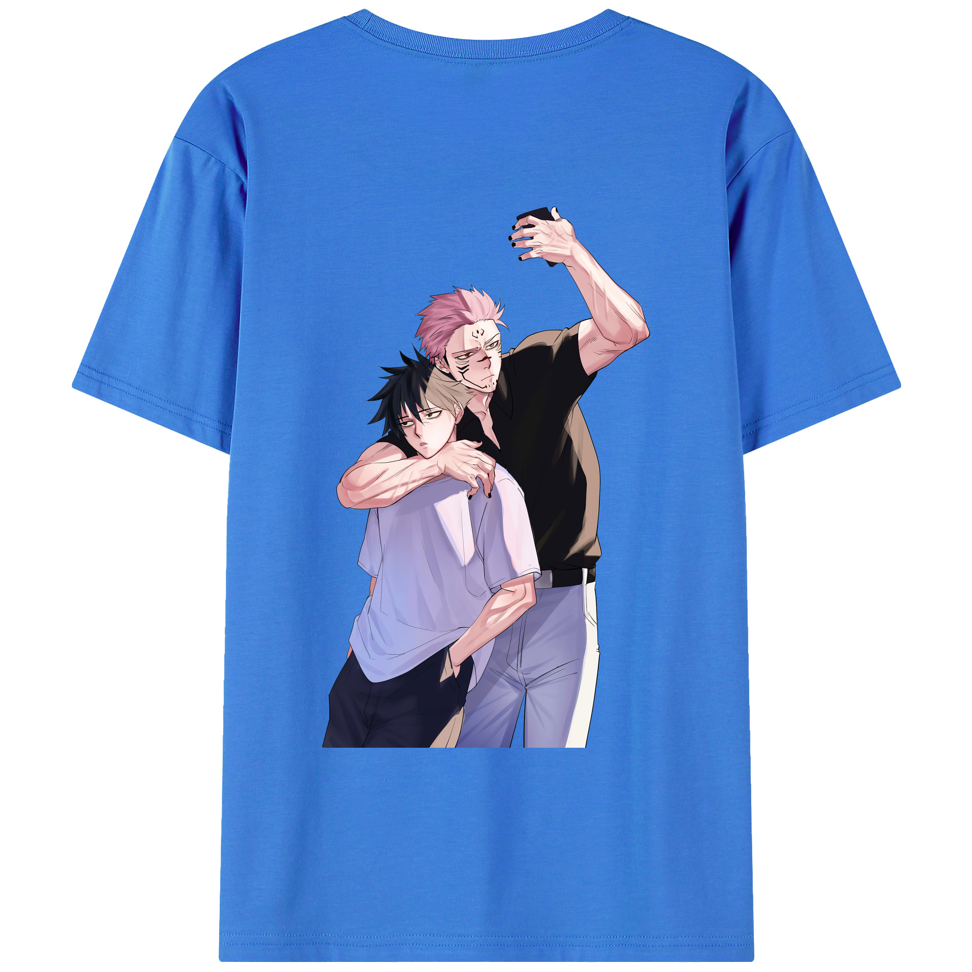 （画像用） 呪術廻戦 Jujutsu Kaisen 綿100％ メンズ半袖Tシャツ（バックプリント） 通気性