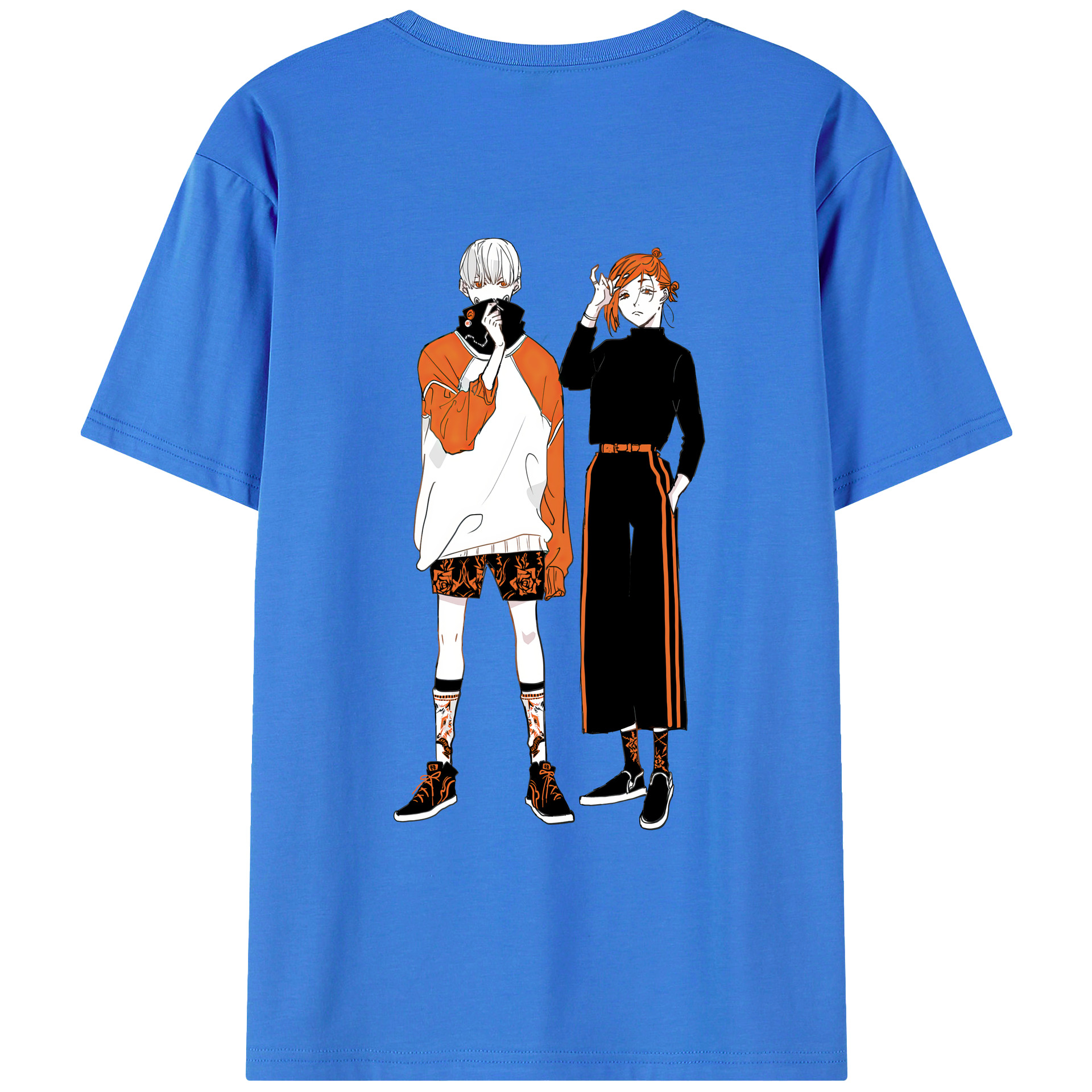 （画像用） 呪術廻戦 Jujutsu Kaisen 綿100％ メンズ半袖Tシャツ（バックプリント） 通気性