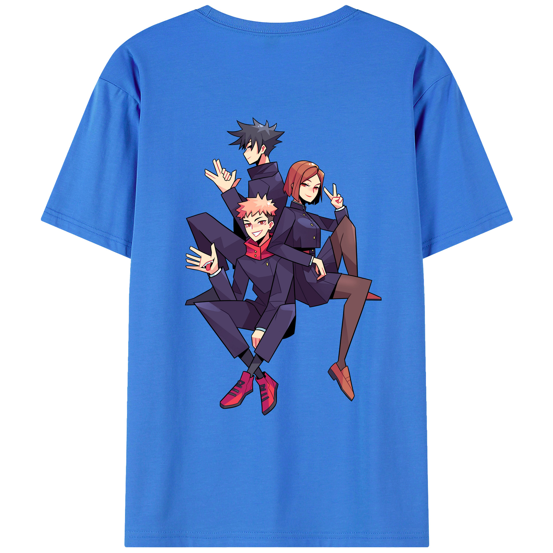 （画像用） 呪術廻戦 Jujutsu Kaisen 綿100％ メンズ半袖Tシャツ（バックプリント） 通気性