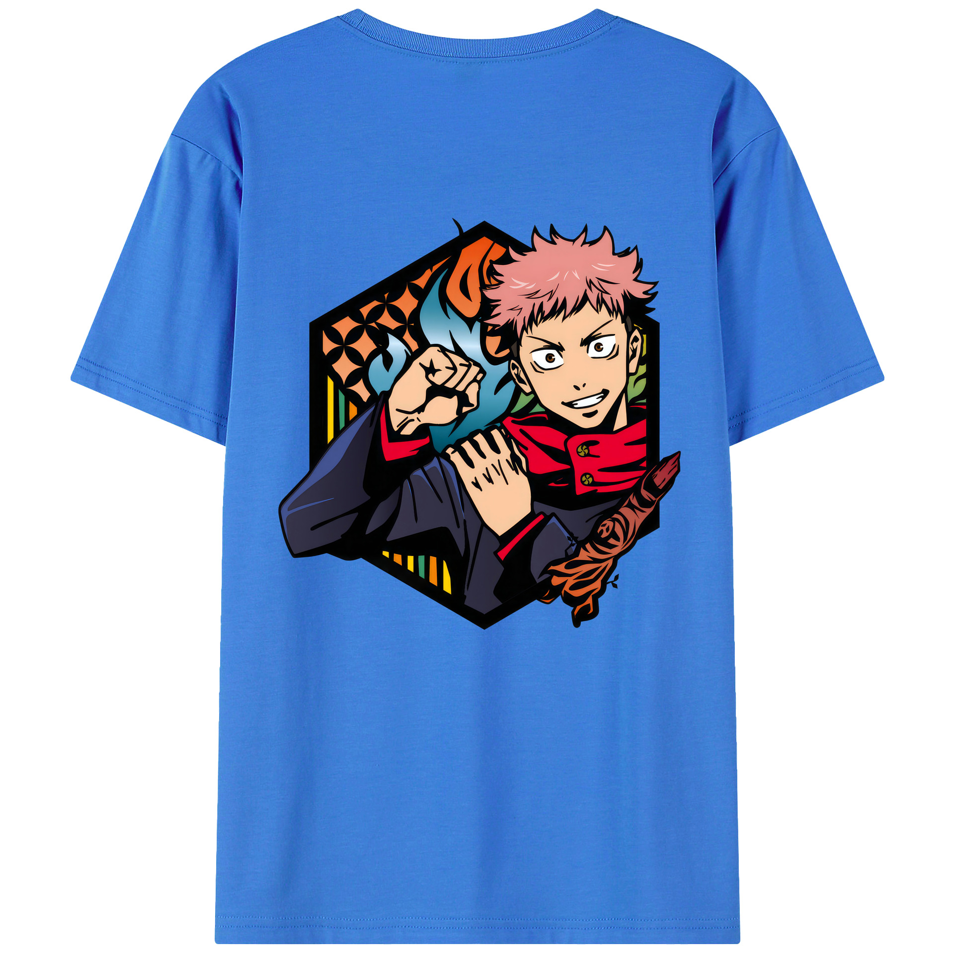 （画像用） 呪術廻戦 Jujutsu Kaisen 綿100％ メンズ半袖Tシャツ（バックプリント） 通気性