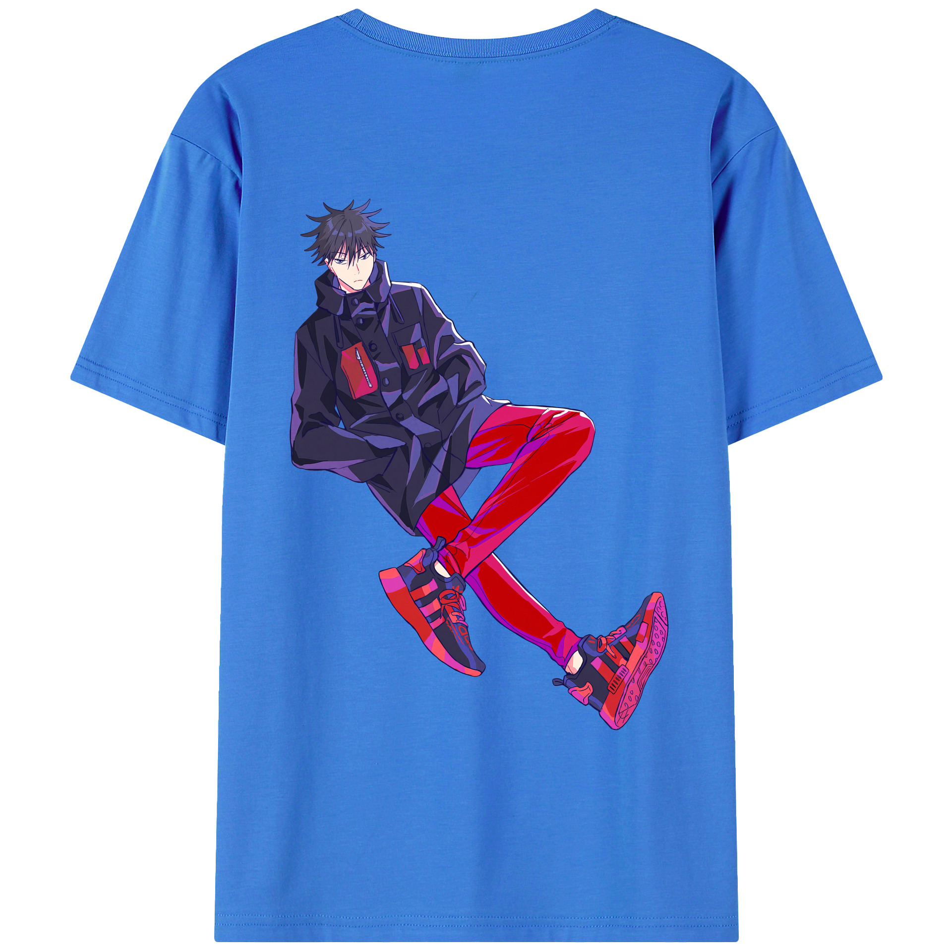 （画像用） 呪術廻戦 Jujutsu Kaisen 綿100％ メンズ半袖Tシャツ（バックプリント） 通気性