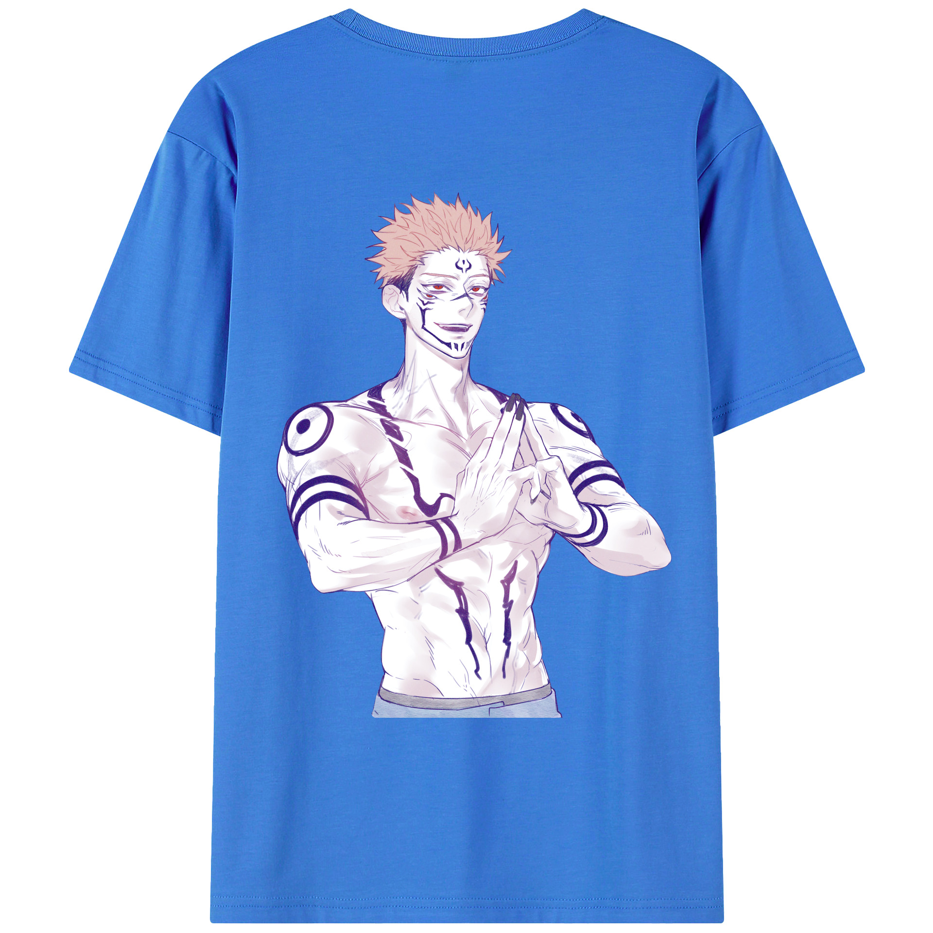 （画像用） 呪術廻戦 Jujutsu Kaisen 綿100％ メンズ半袖Tシャツ（バックプリント） 通気性
