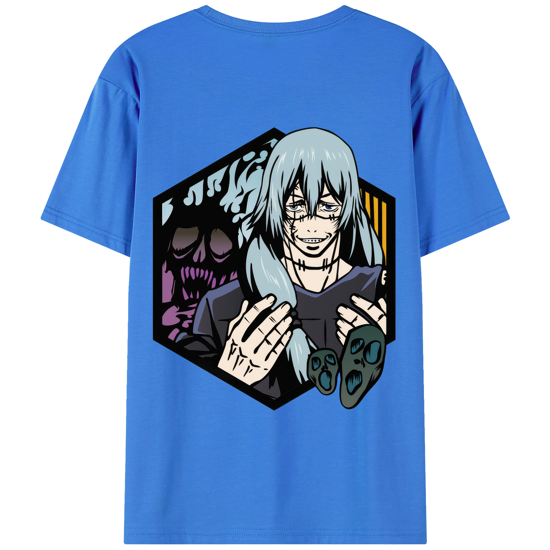 （画像用） 呪術廻戦 Jujutsu Kaisen 綿100％ メンズ半袖Tシャツ（バックプリント） 通気性