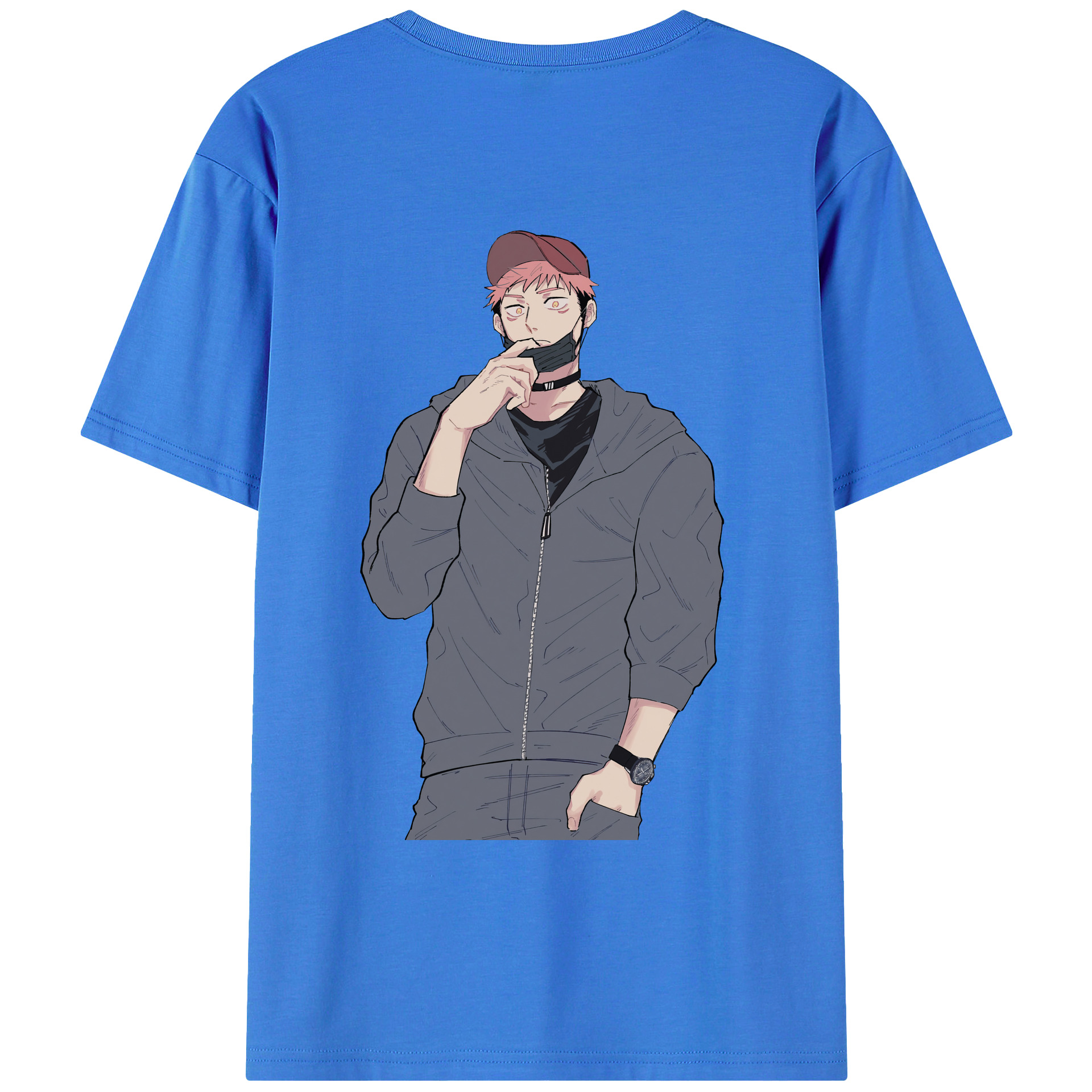 （画像用） 呪術廻戦 Jujutsu Kaisen 綿100％ メンズ半袖Tシャツ（バックプリント） 通気性