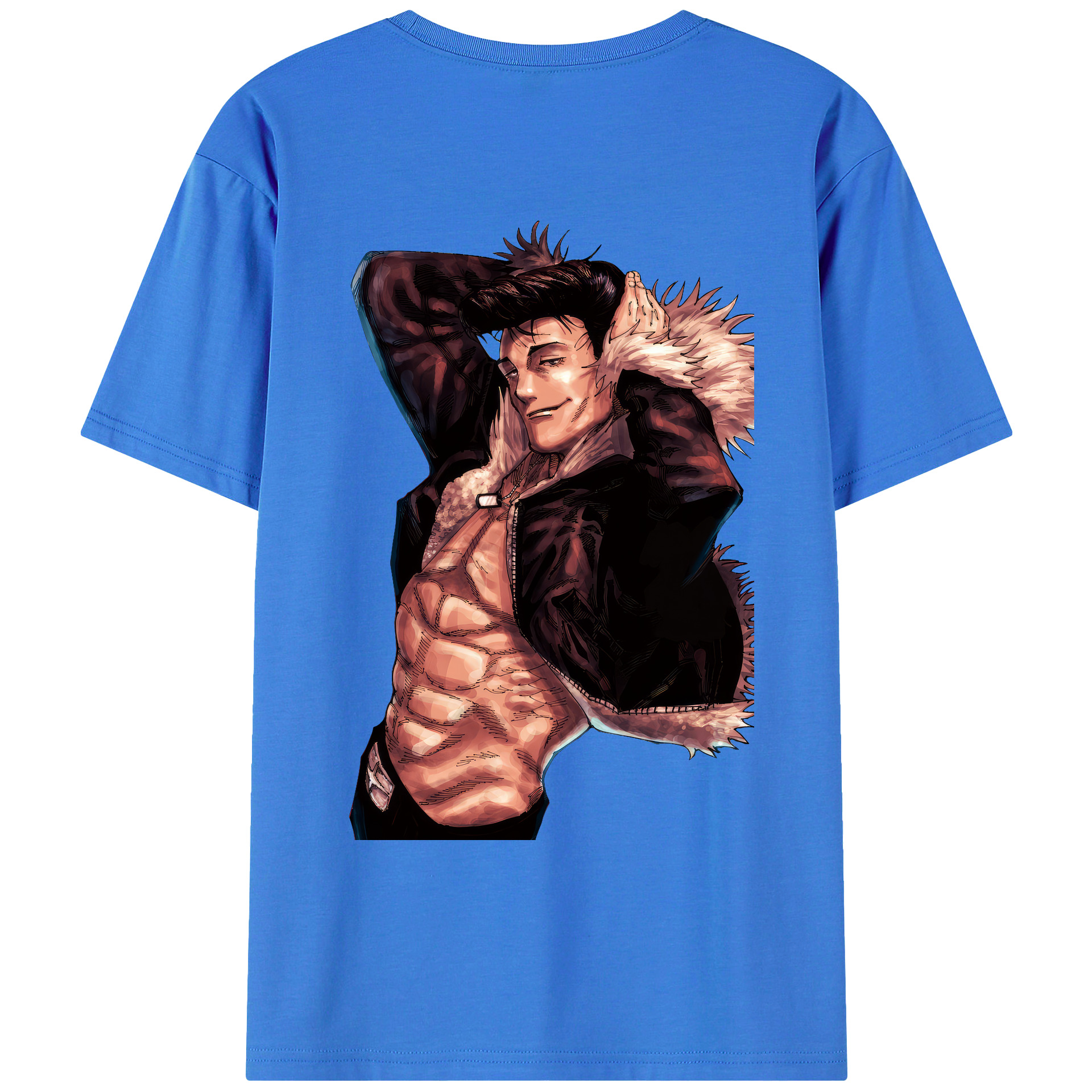 （画像用） 呪術廻戦 Jujutsu Kaisen 綿100％ メンズ半袖Tシャツ（バックプリント） 通気性