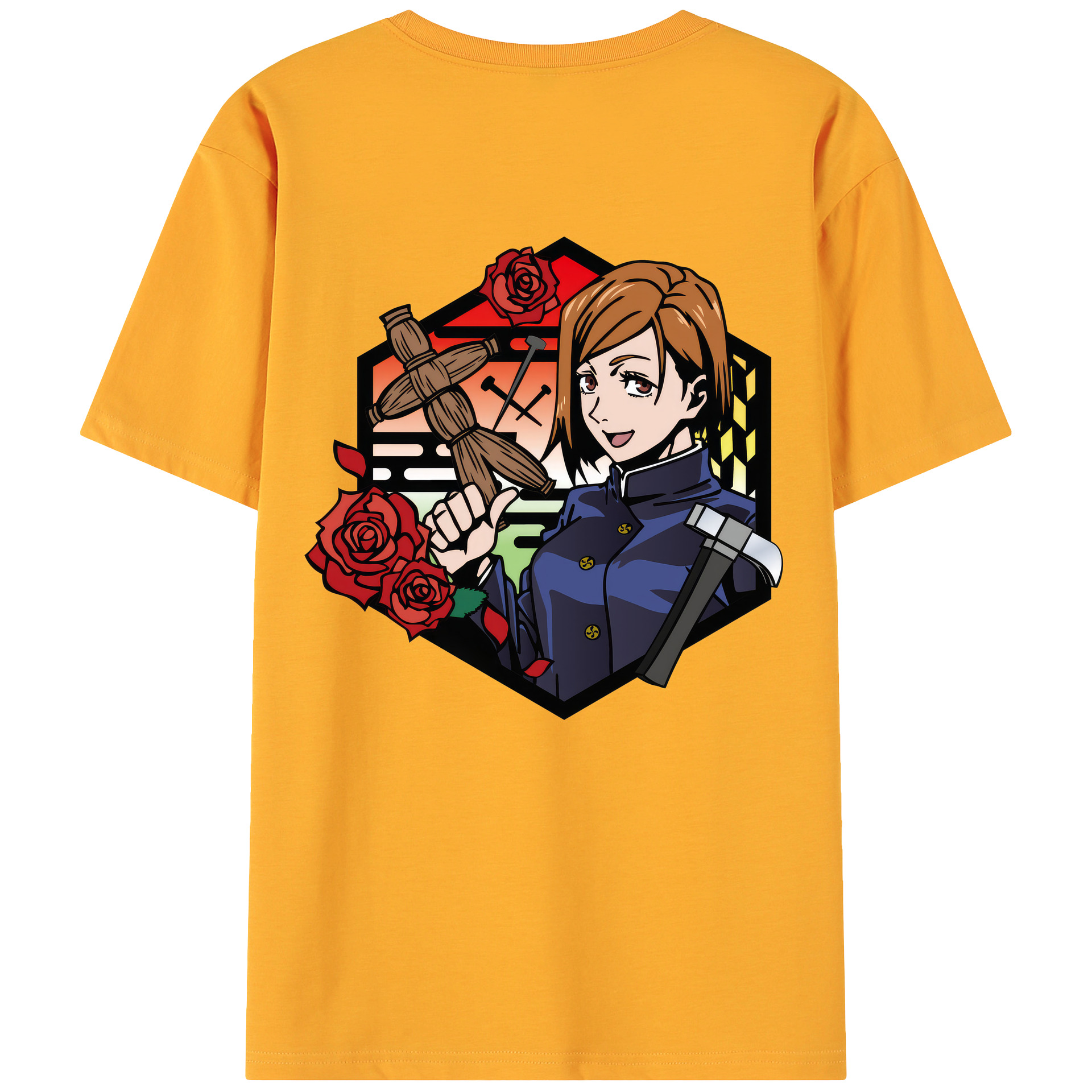 （画像用） 呪術廻戦 Jujutsu Kaisen 綿100％ メンズ半袖Tシャツ（バックプリント） 通気性
