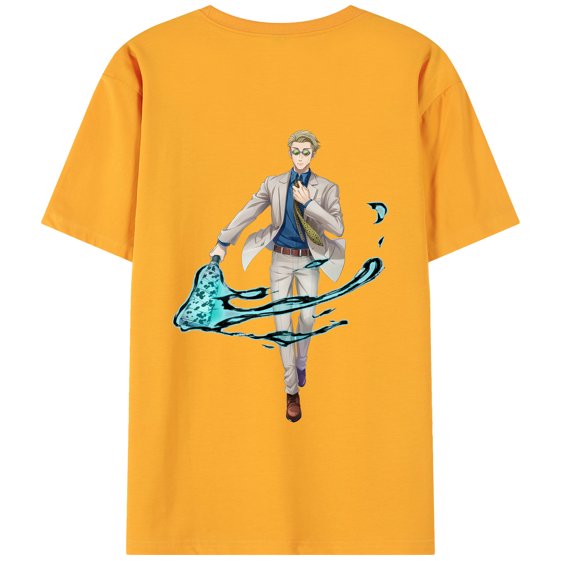 （画像用） 呪術廻戦 Jujutsu Kaisen 綿100％ メンズ半袖Tシャツ（バックプリント） 通気性
