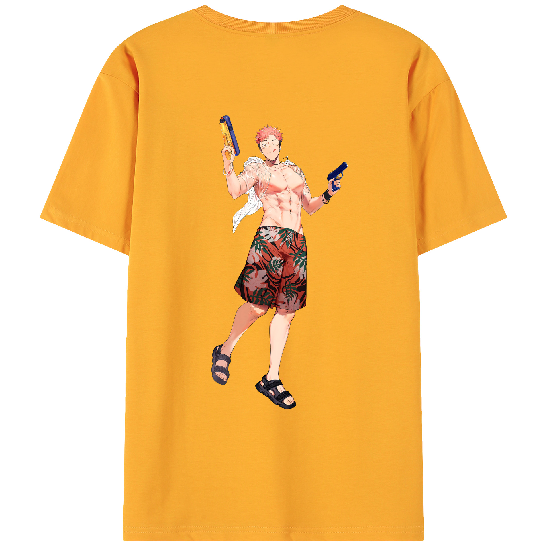 （画像用） 呪術廻戦 Jujutsu Kaisen 綿100％ メンズ半袖Tシャツ（バックプリント） 通気性