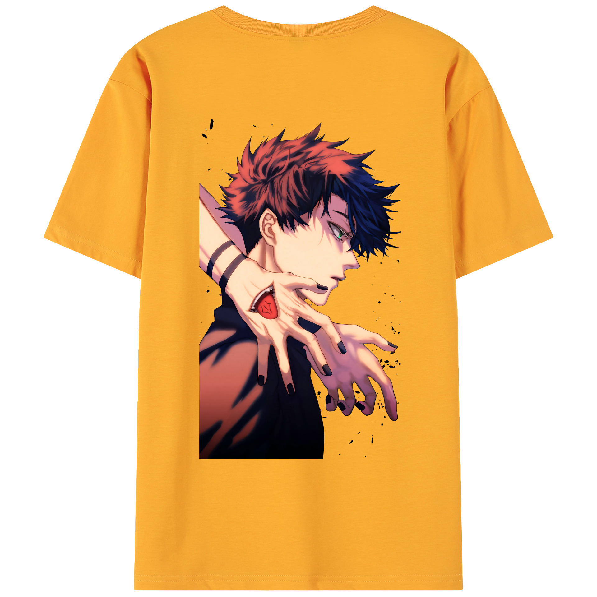 （画像用） 呪術廻戦 Jujutsu Kaisen 綿100％ メンズ半袖Tシャツ（バックプリント） 通気性