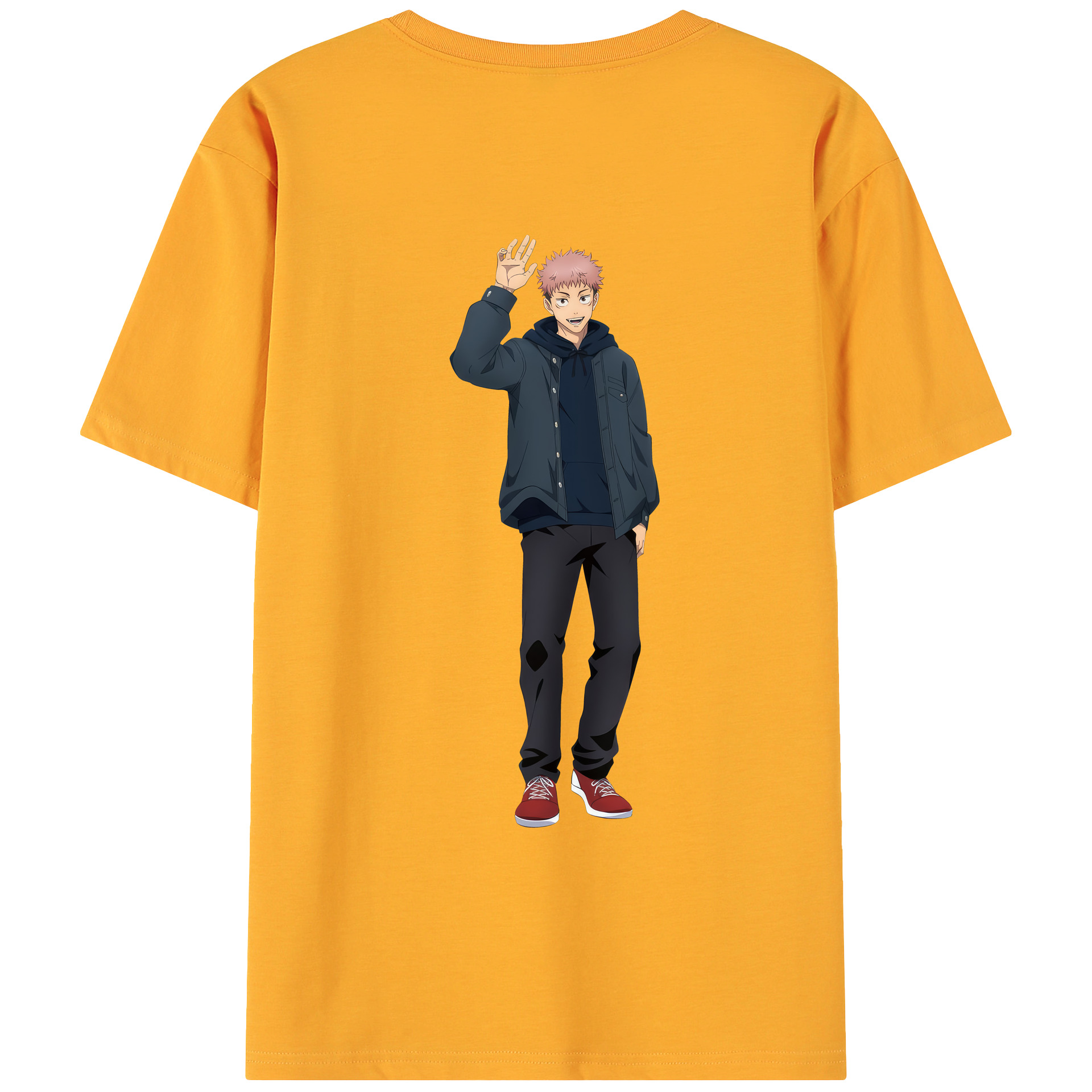 （画像用） 呪術廻戦 Jujutsu Kaisen 綿100％ メンズ半袖Tシャツ（バックプリント） 通気性