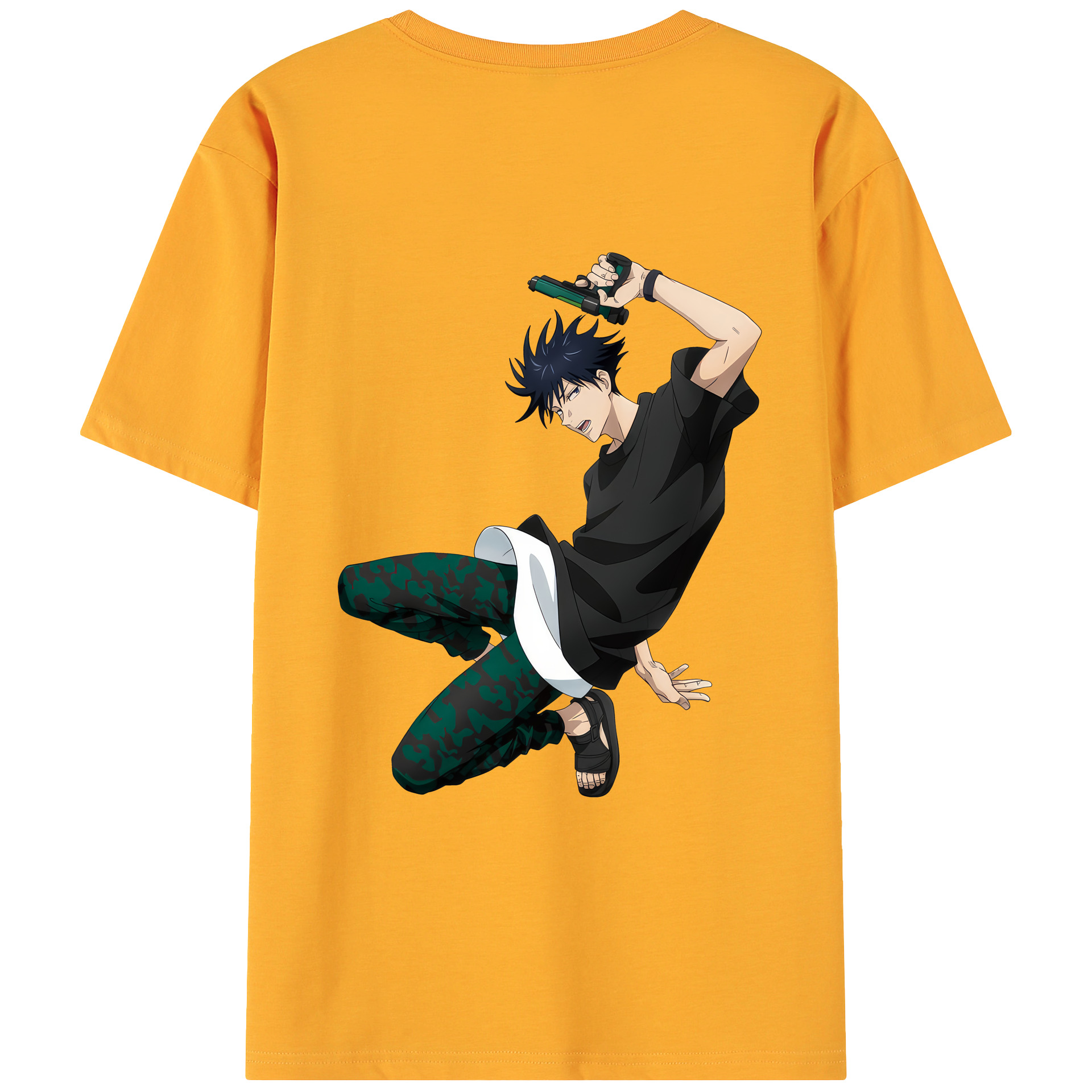 （画像用） 呪術廻戦 Jujutsu Kaisen 綿100％ メンズ半袖Tシャツ（バックプリント） 通気性