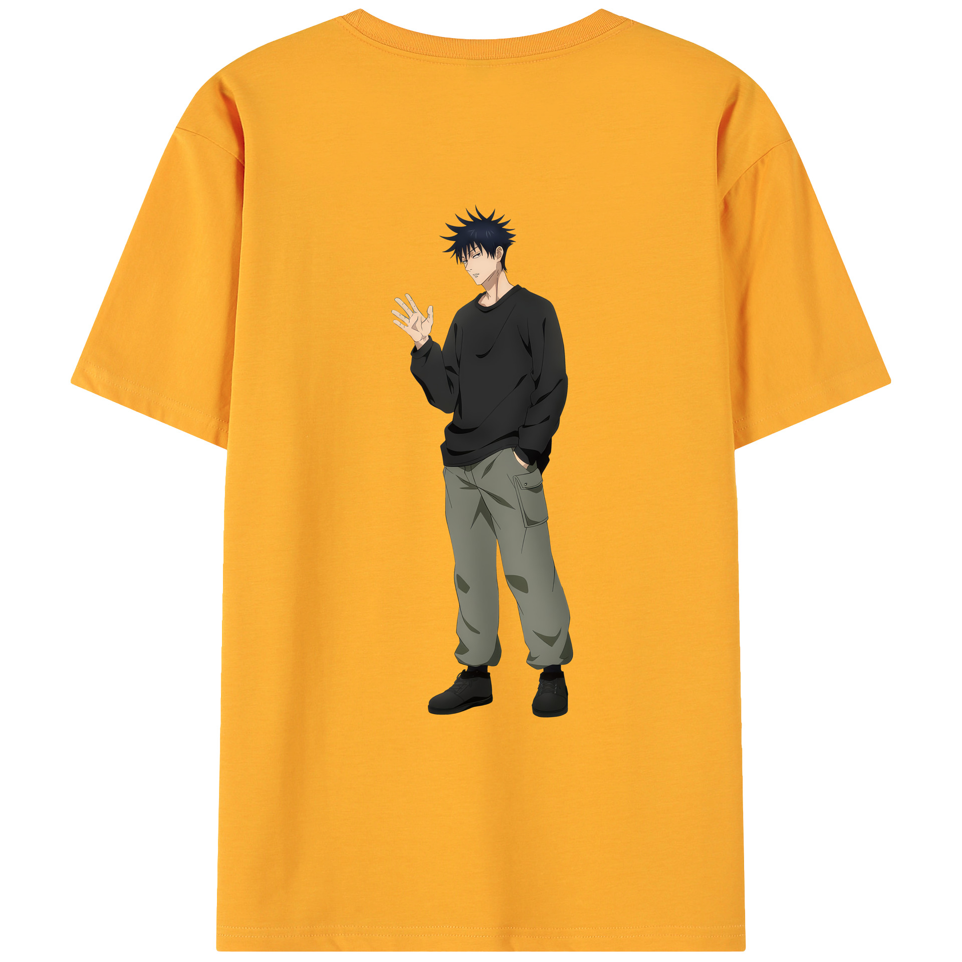 （画像用） 呪術廻戦 Jujutsu Kaisen 綿100％ メンズ半袖Tシャツ（バックプリント） 通気性