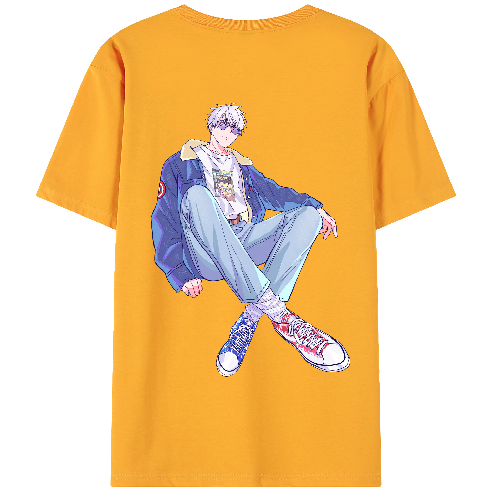 （画像用） 呪術廻戦 Jujutsu Kaisen 綿100％ メンズ半袖Tシャツ（バックプリント） 通気性