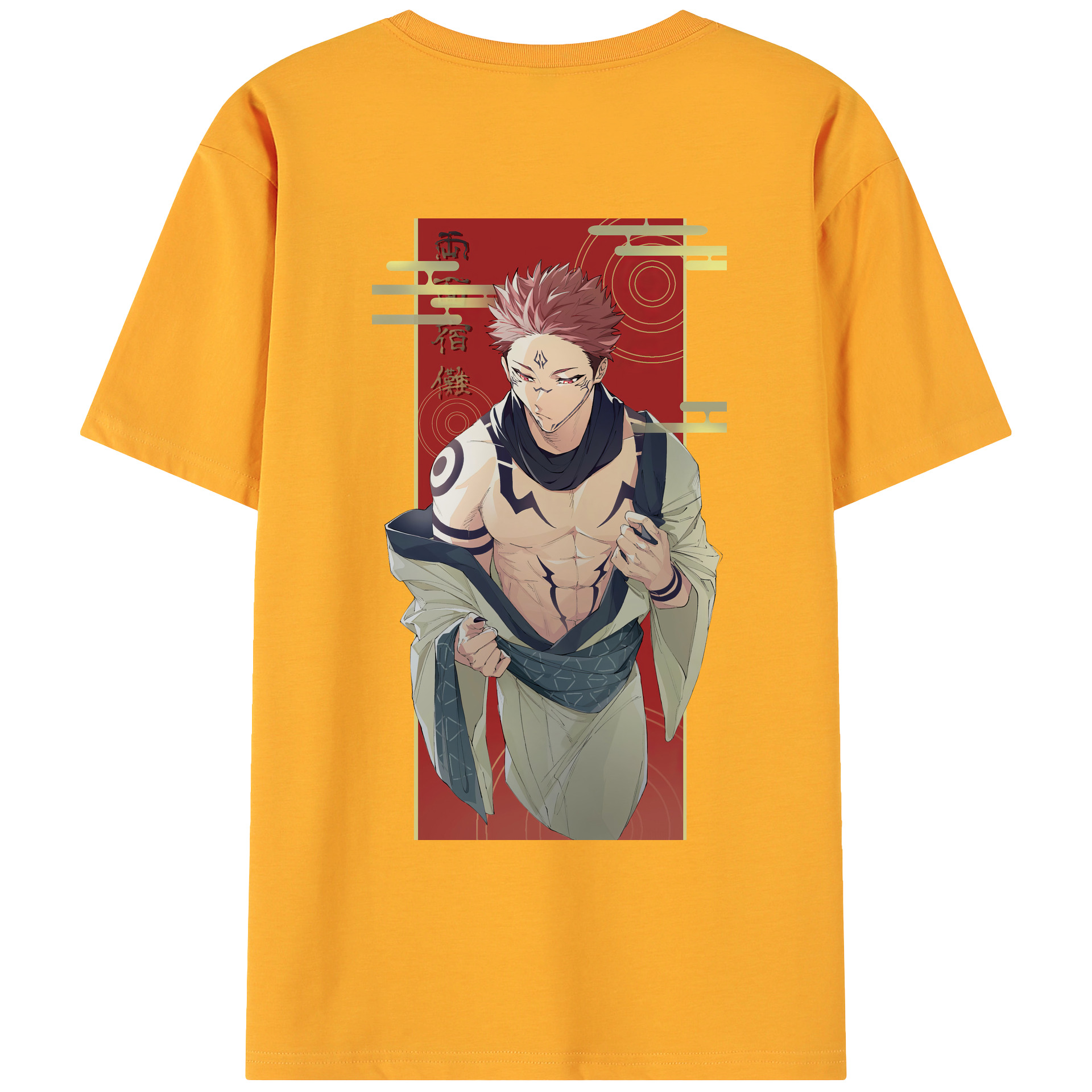 （画像用） 呪術廻戦 Jujutsu Kaisen 綿100％ メンズ半袖Tシャツ（バックプリント） 通気性