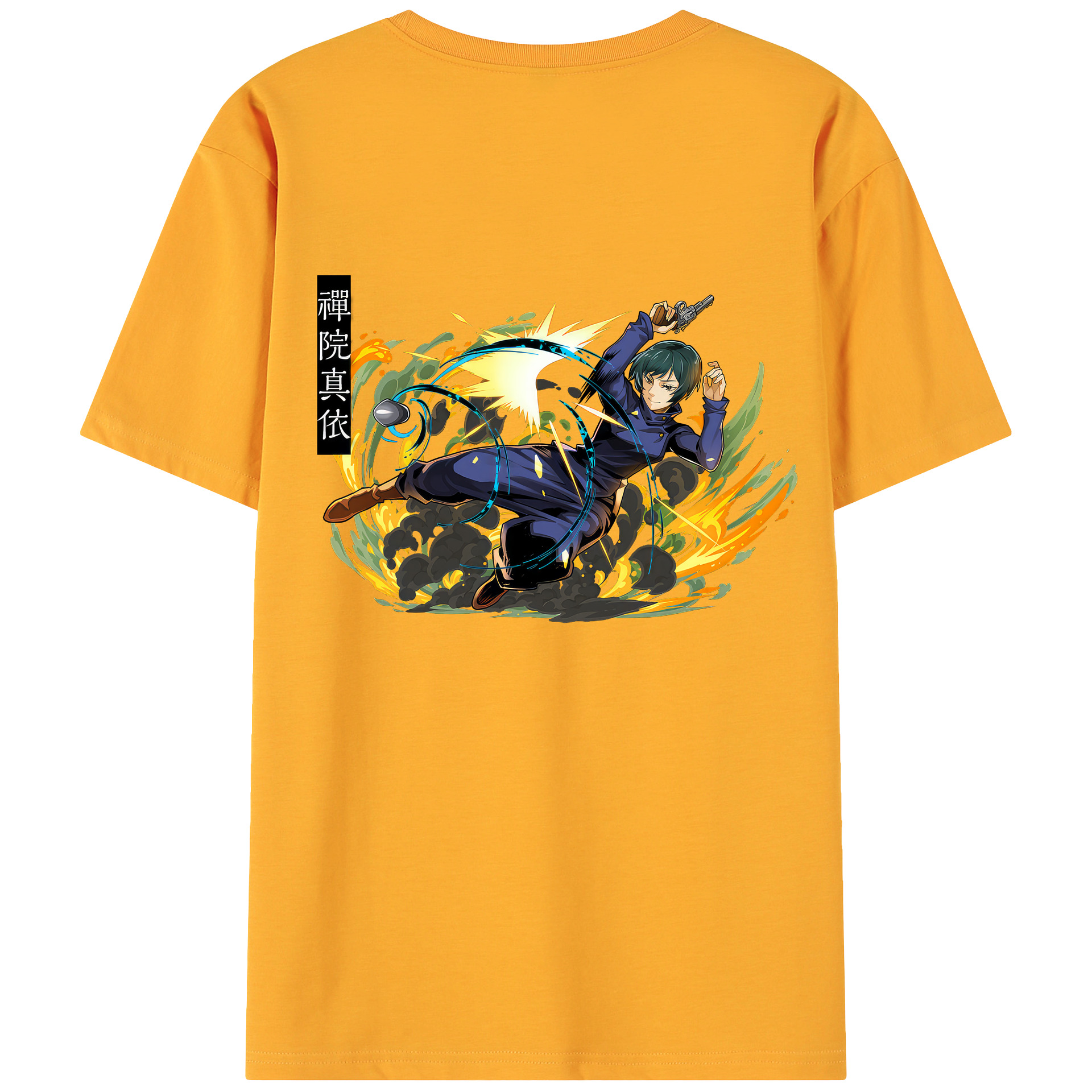 （画像用） 呪術廻戦 Jujutsu Kaisen 綿100％ メンズ半袖Tシャツ（バックプリント） 通気性