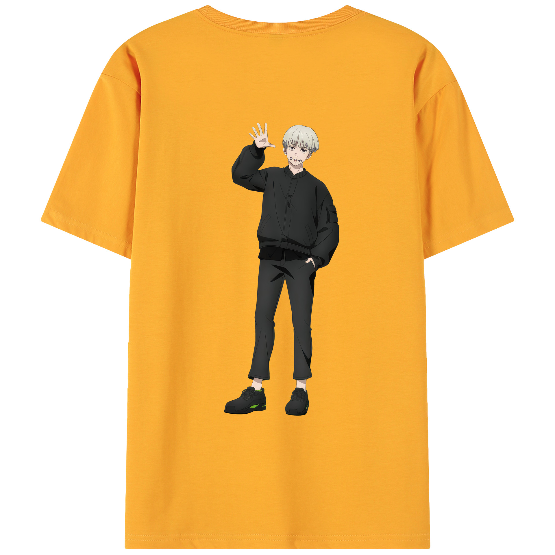 （画像用） 呪術廻戦 Jujutsu Kaisen 綿100％ メンズ半袖Tシャツ（バックプリント） 通気性