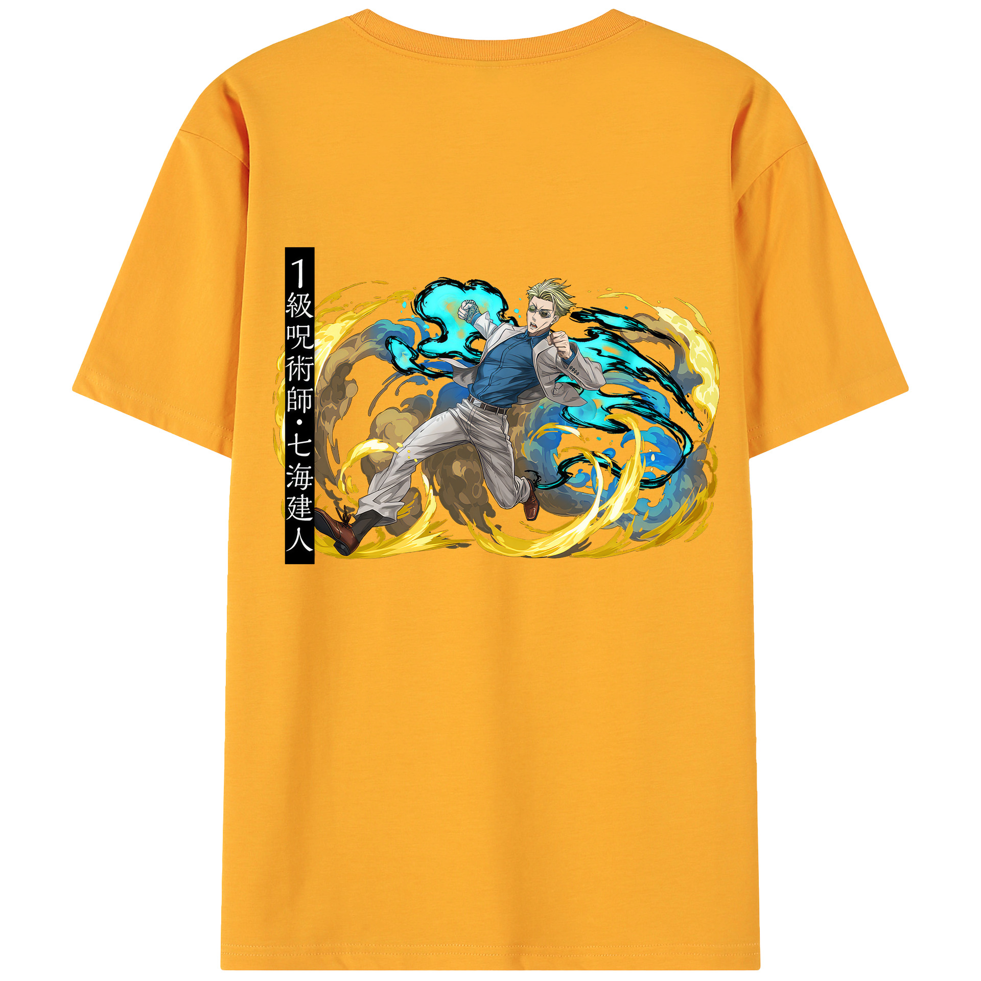 （画像用） 呪術廻戦 Jujutsu Kaisen 綿100％ メンズ半袖Tシャツ（バックプリント） 通気性