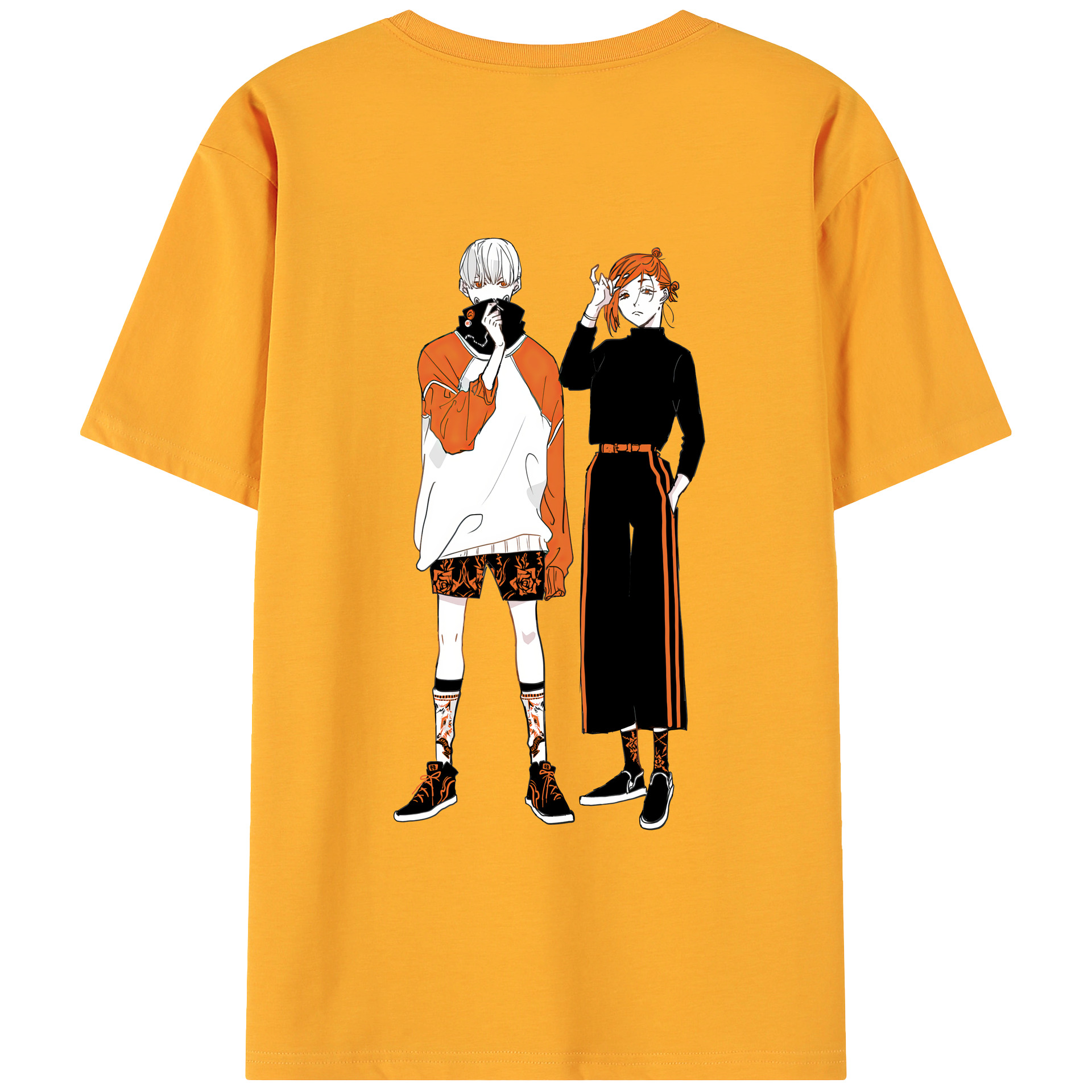 （画像用） 呪術廻戦 Jujutsu Kaisen 綿100％ メンズ半袖Tシャツ（バックプリント） 通気性