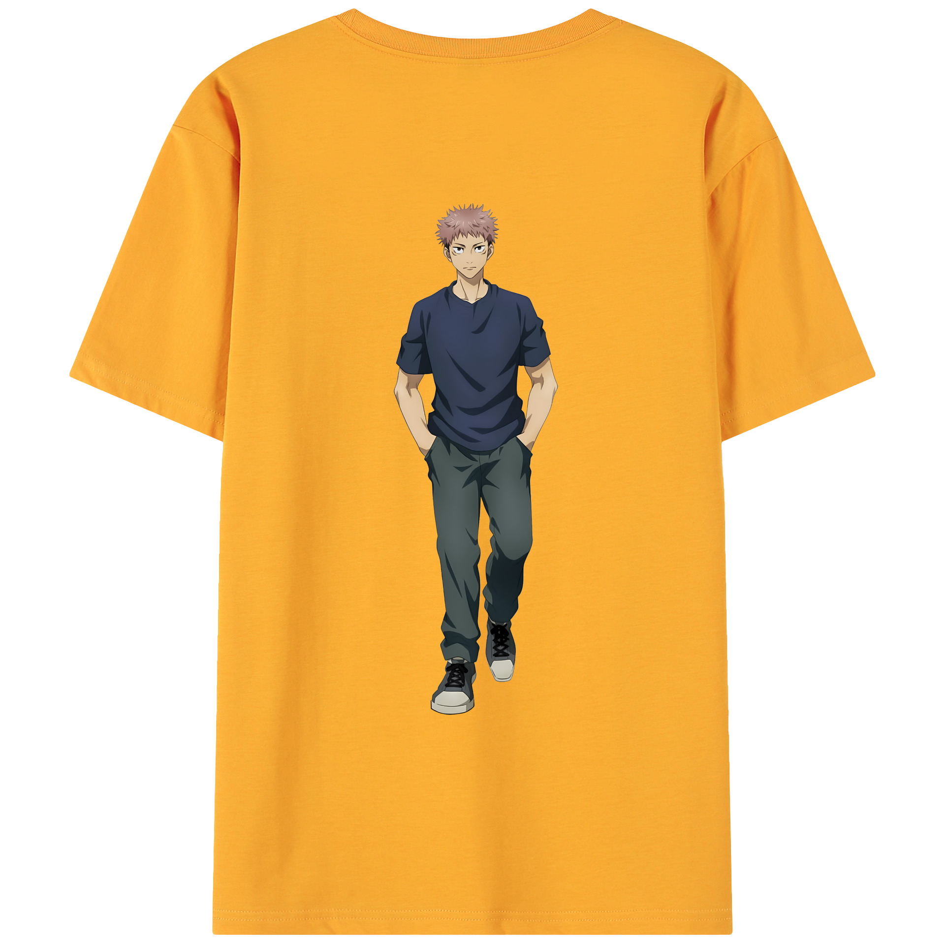 （画像用） 呪術廻戦 Jujutsu Kaisen 綿100％ メンズ半袖Tシャツ（バックプリント） 通気性