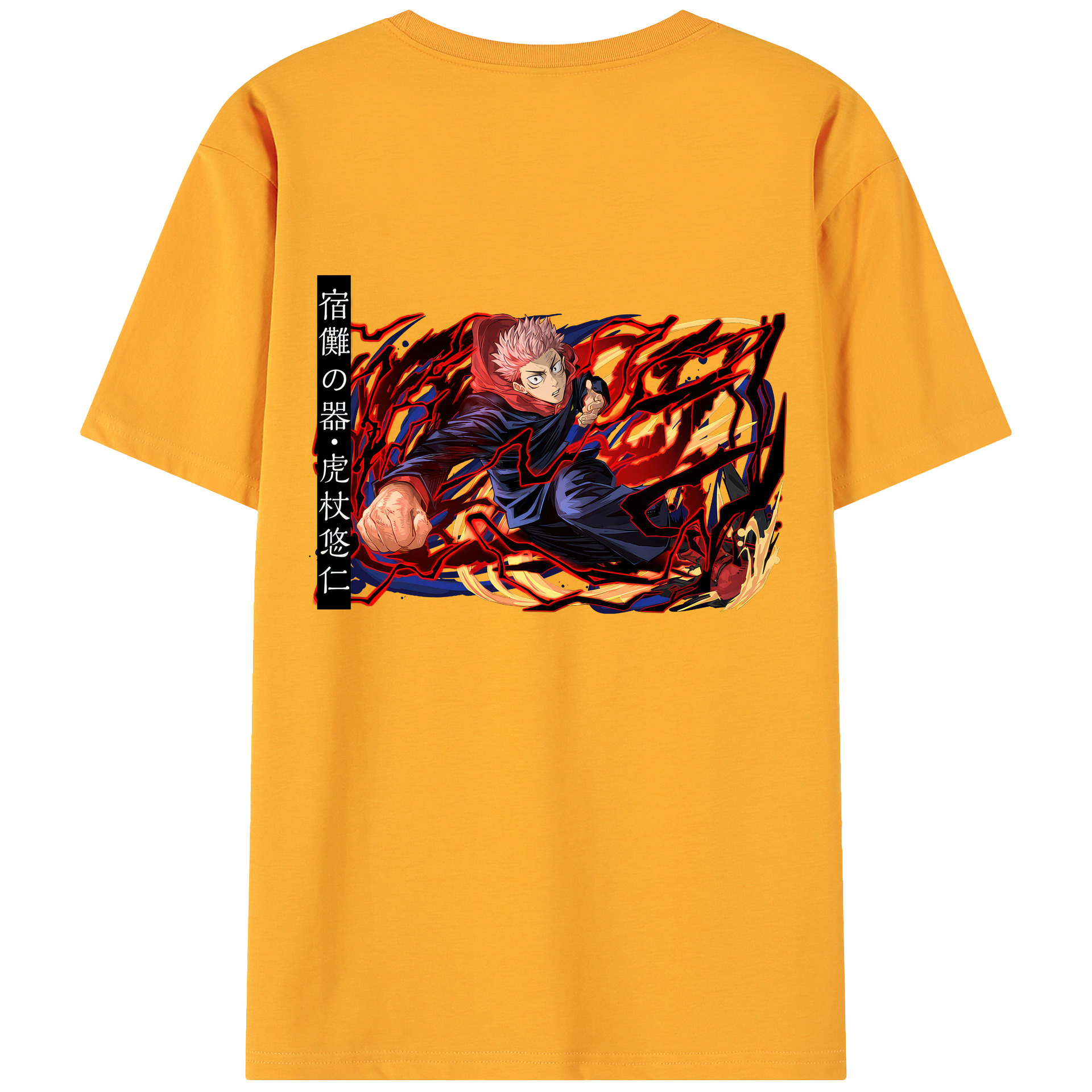 （画像用） 呪術廻戦 Jujutsu Kaisen 綿100％ メンズ半袖Tシャツ（バックプリント） 通気性