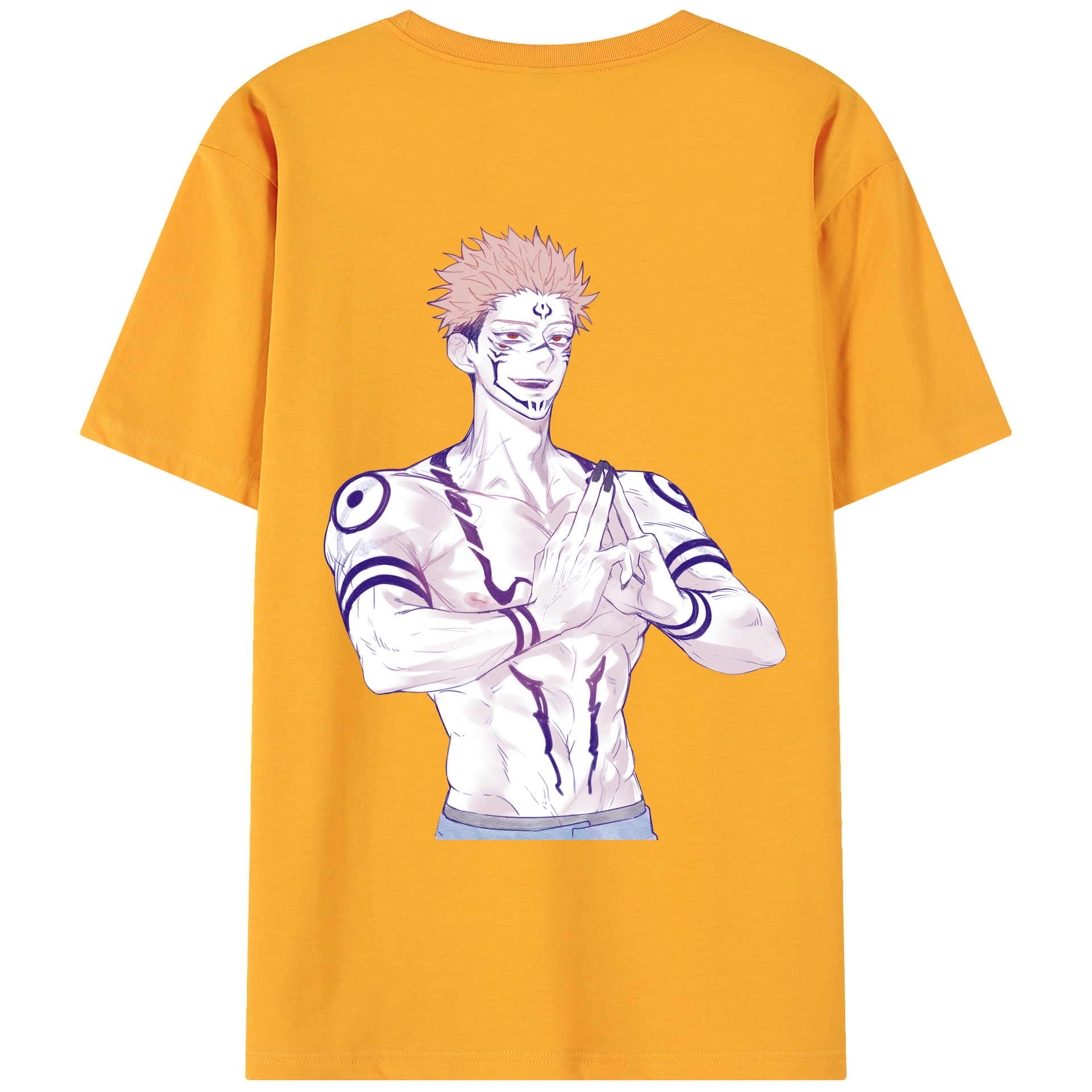 （画像用） 呪術廻戦 Jujutsu Kaisen 綿100％ メンズ半袖Tシャツ（バックプリント） 通気性