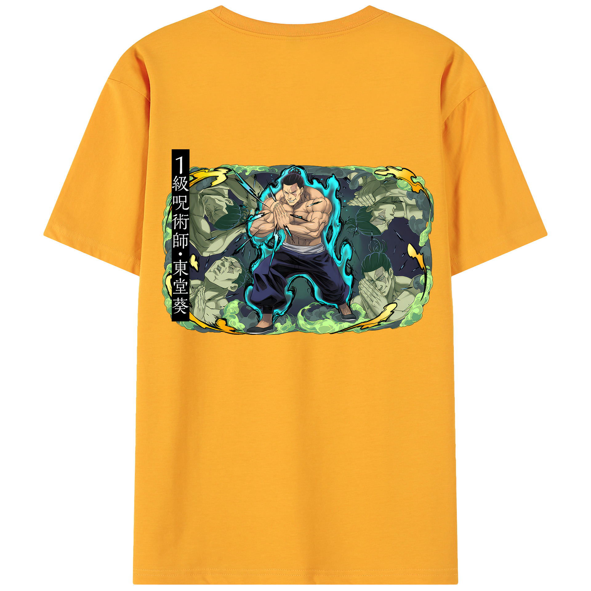 （画像用） 呪術廻戦 Jujutsu Kaisen 綿100％ メンズ半袖Tシャツ（バックプリント） 通気性