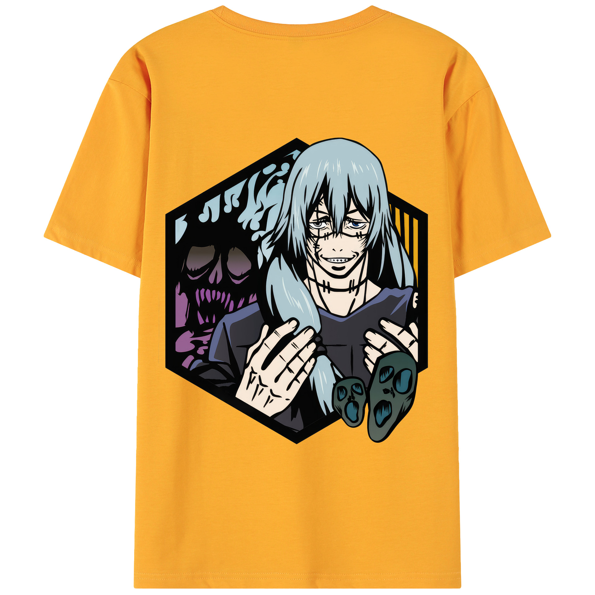 （画像用） 呪術廻戦 Jujutsu Kaisen 綿100％ メンズ半袖Tシャツ（バックプリント） 通気性