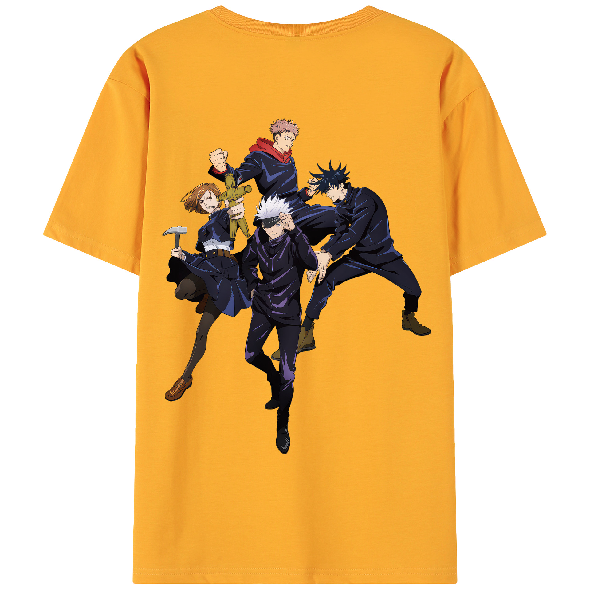 （画像用） 呪術廻戦 Jujutsu Kaisen 綿100％ メンズ半袖Tシャツ（バックプリント） 通気性