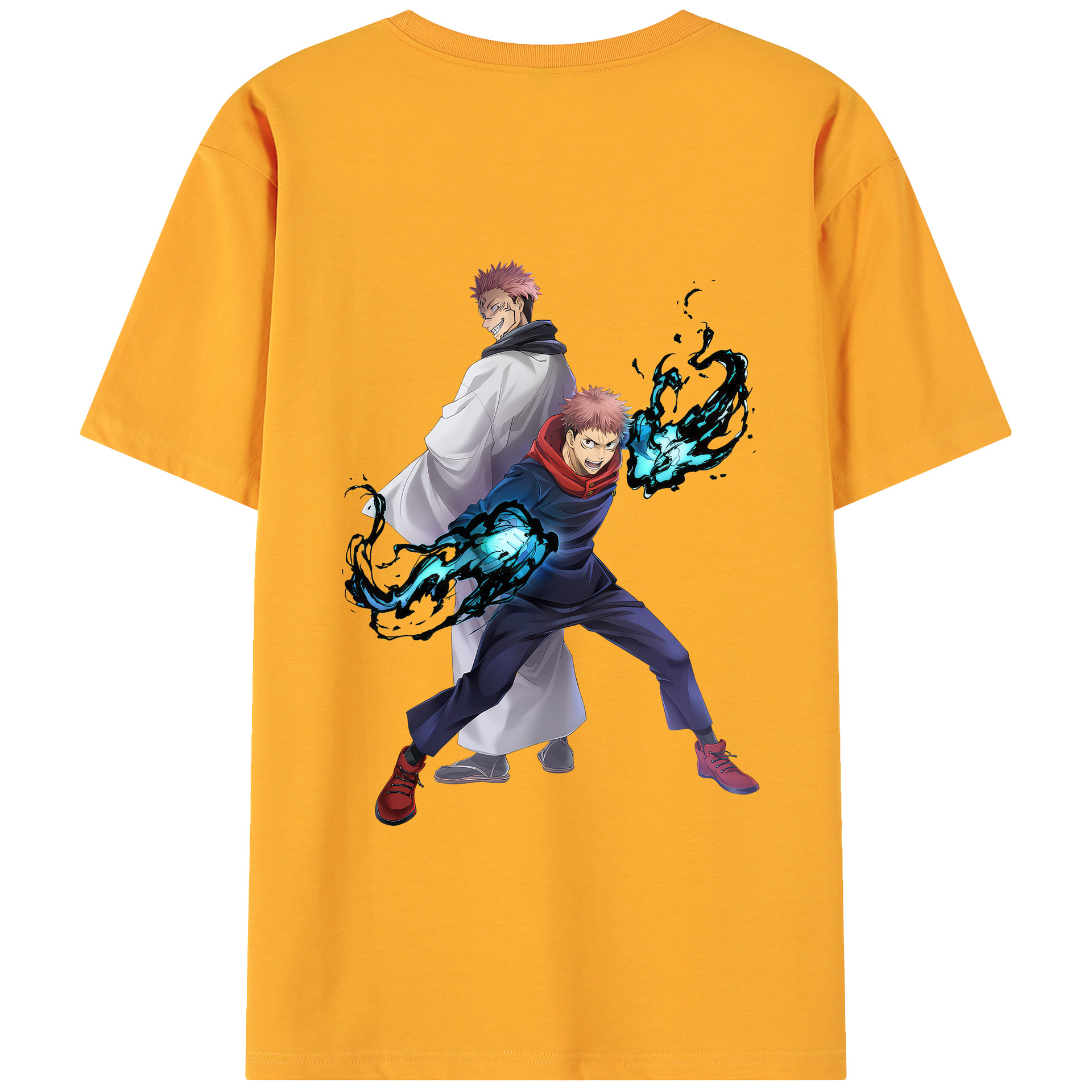 （画像用） 呪術廻戦 Jujutsu Kaisen 綿100％ メンズ半袖Tシャツ（バックプリント） 通気性