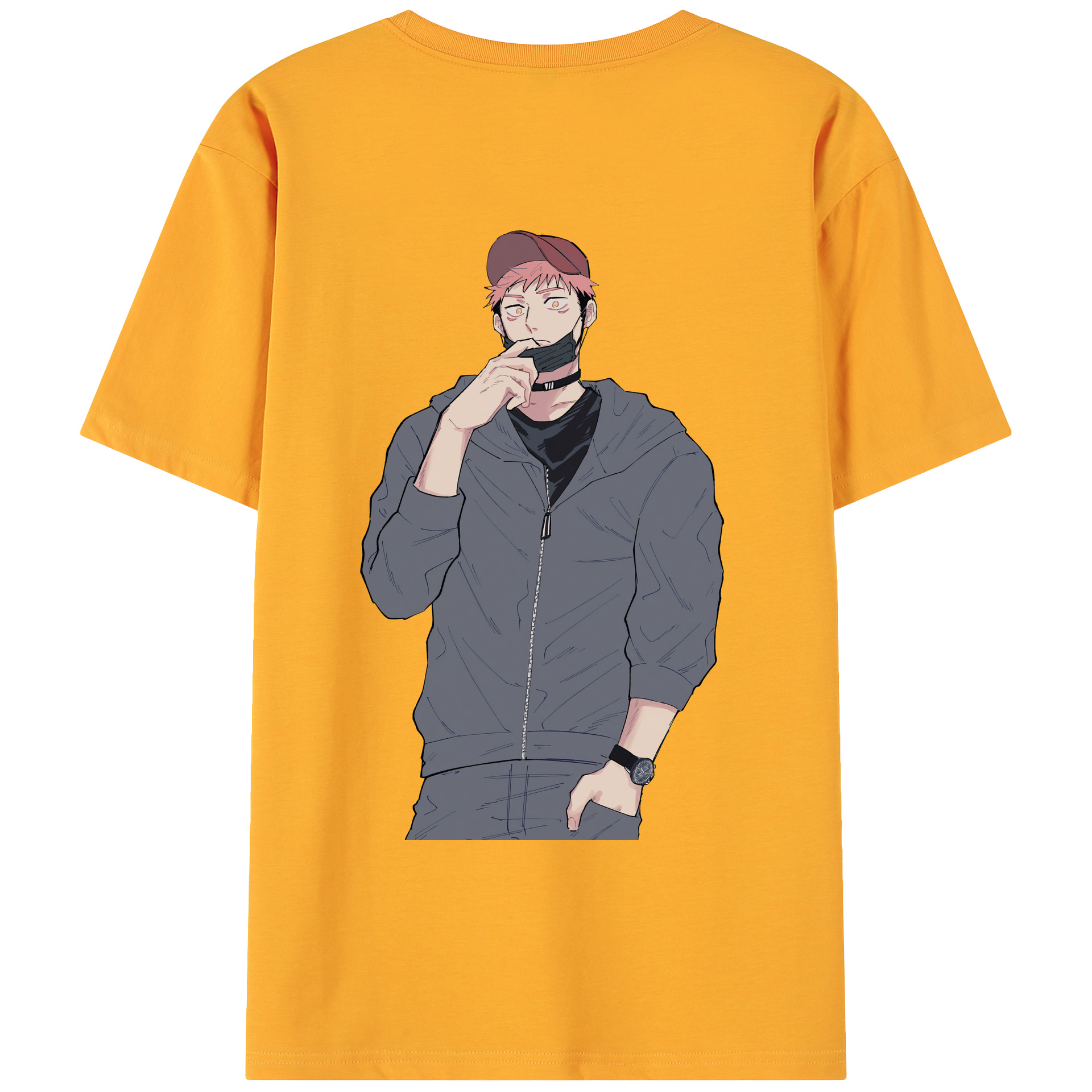 （画像用） 呪術廻戦 Jujutsu Kaisen 綿100％ メンズ半袖Tシャツ（バックプリント） 通気性