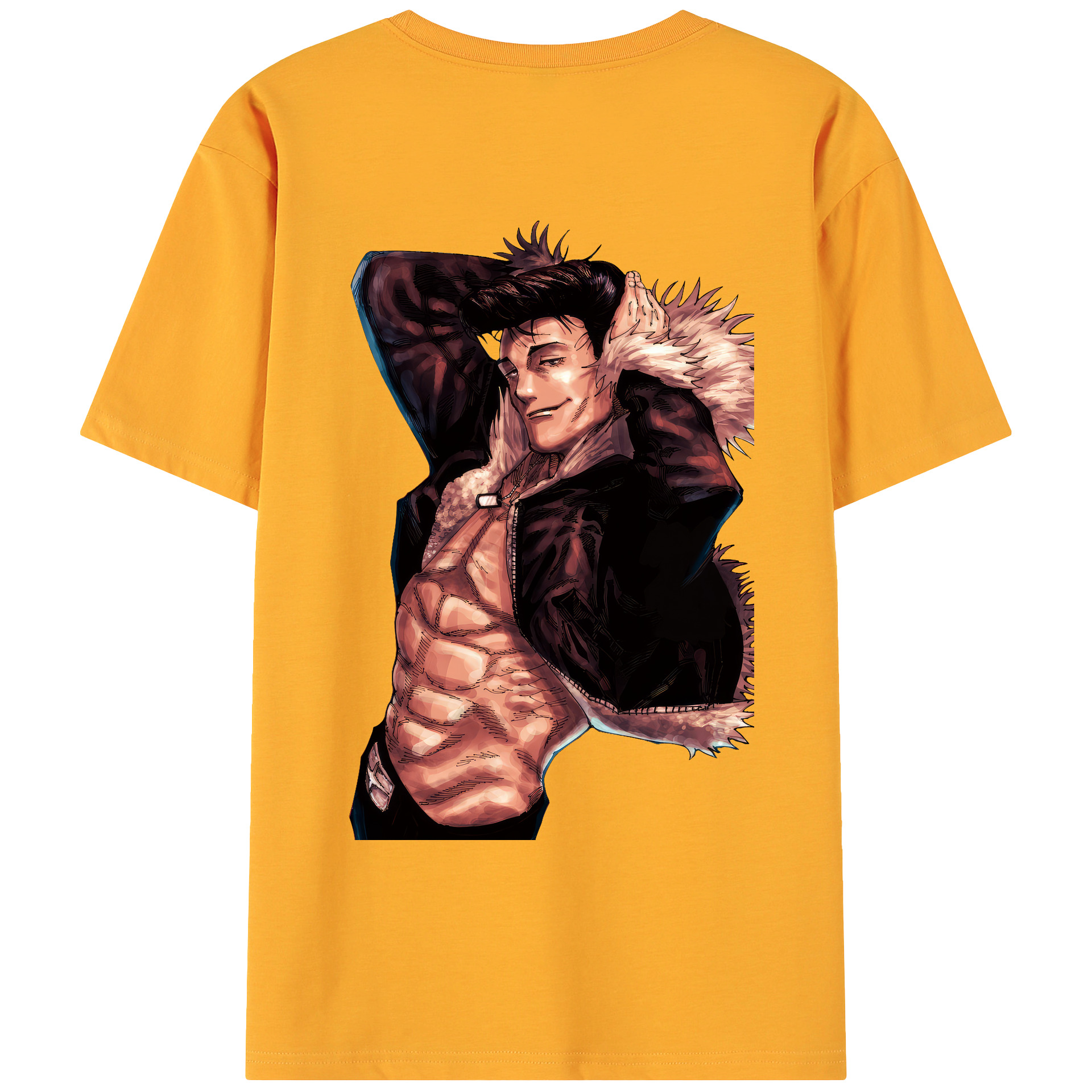 （画像用） 呪術廻戦 Jujutsu Kaisen 綿100％ メンズ半袖Tシャツ（バックプリント） 通気性