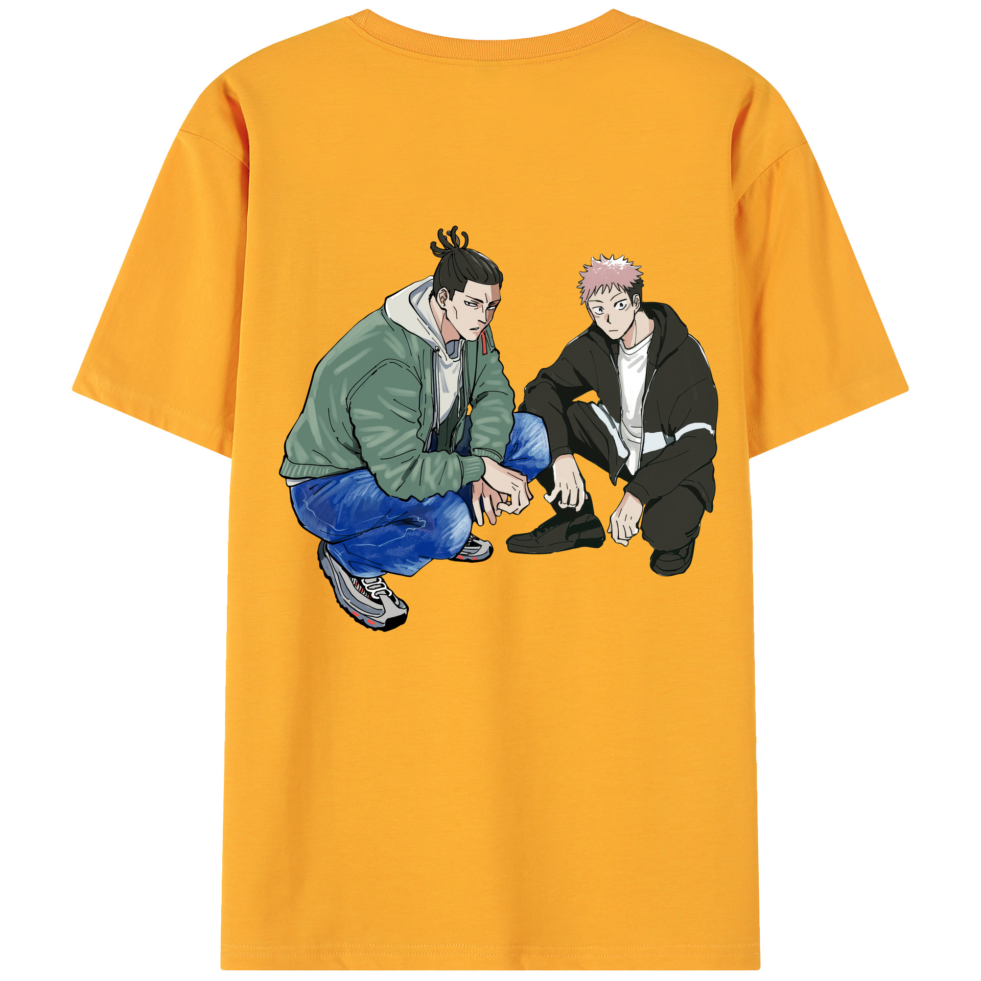 （画像用） 呪術廻戦 Jujutsu Kaisen 綿100％ メンズ半袖Tシャツ（バックプリント） 通気性