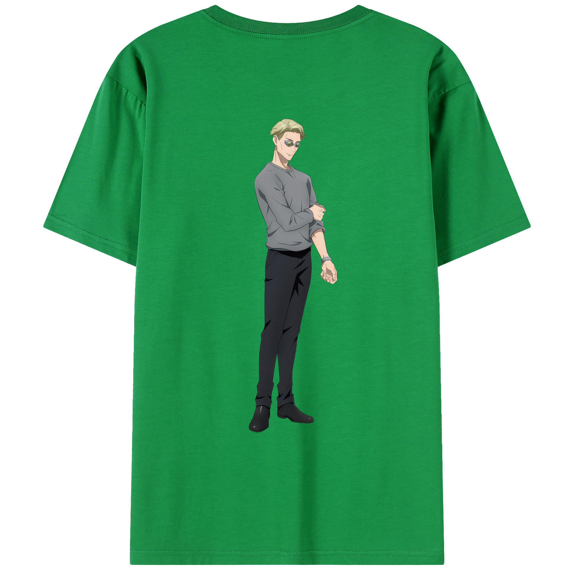 （画像用） 呪術廻戦 Jujutsu Kaisen 綿100％ メンズ半袖Tシャツ（バックプリント） 通気性