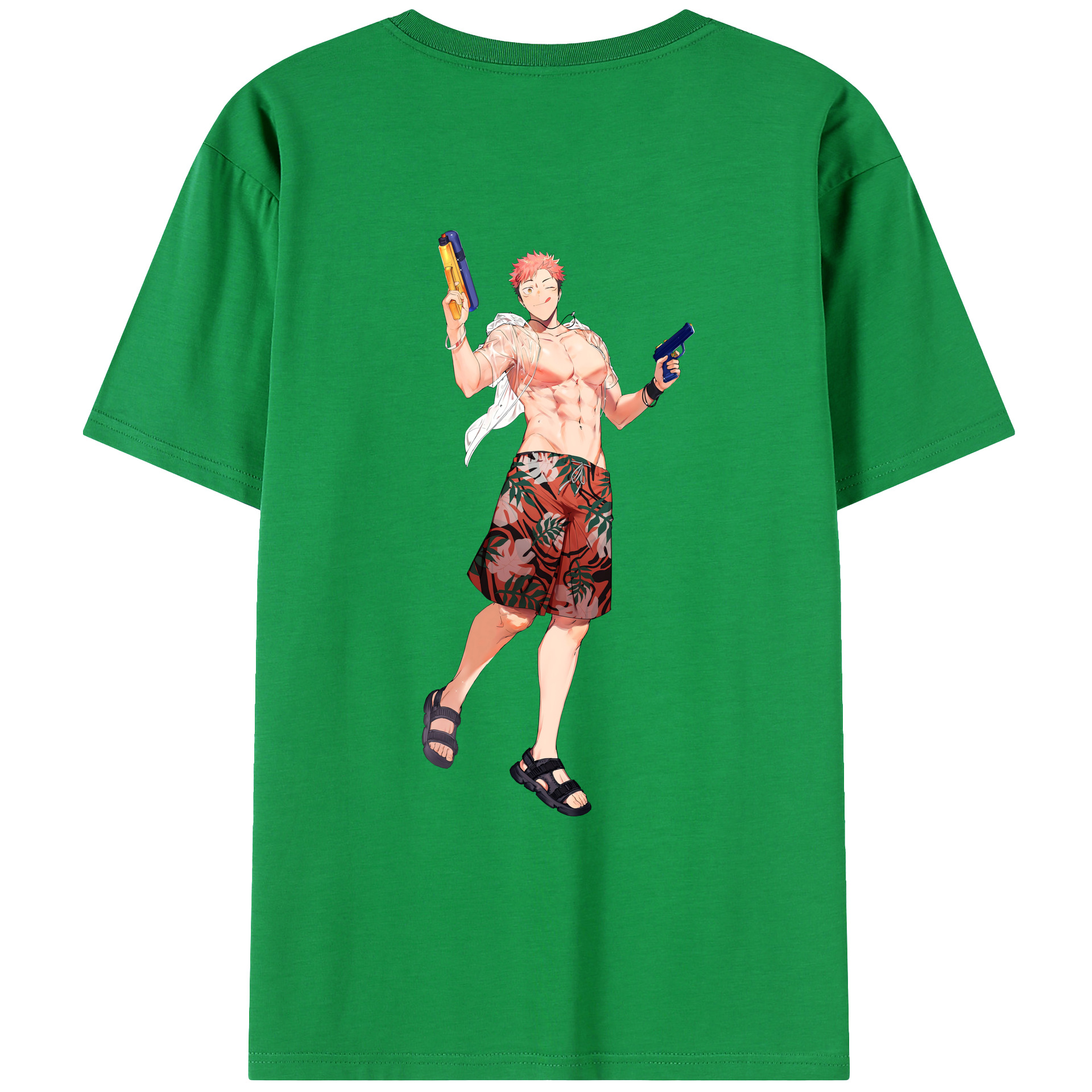 （画像用） 呪術廻戦 Jujutsu Kaisen 綿100％ メンズ半袖Tシャツ（バックプリント） 通気性