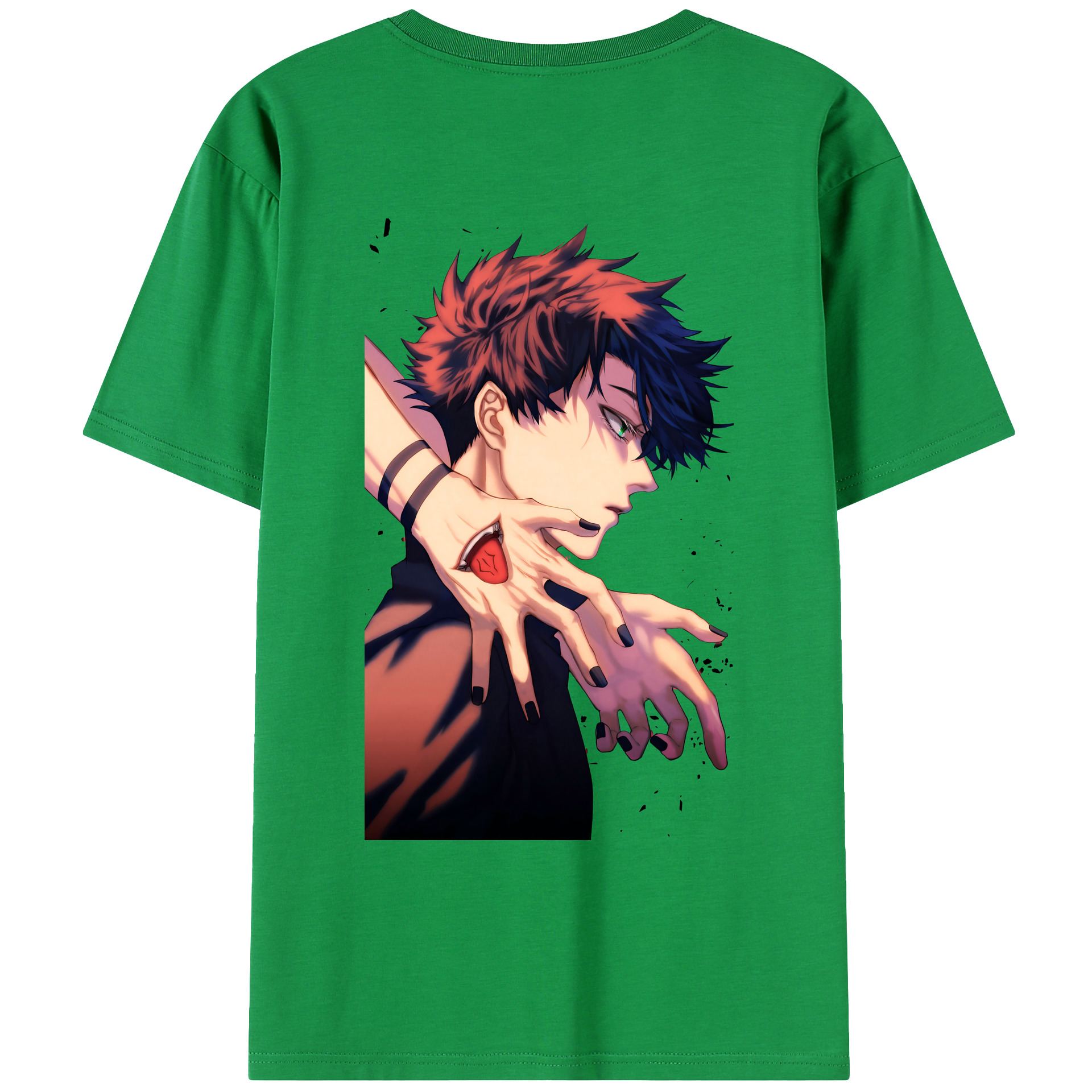 （画像用） 呪術廻戦 Jujutsu Kaisen 綿100％ メンズ半袖Tシャツ（バックプリント） 通気性