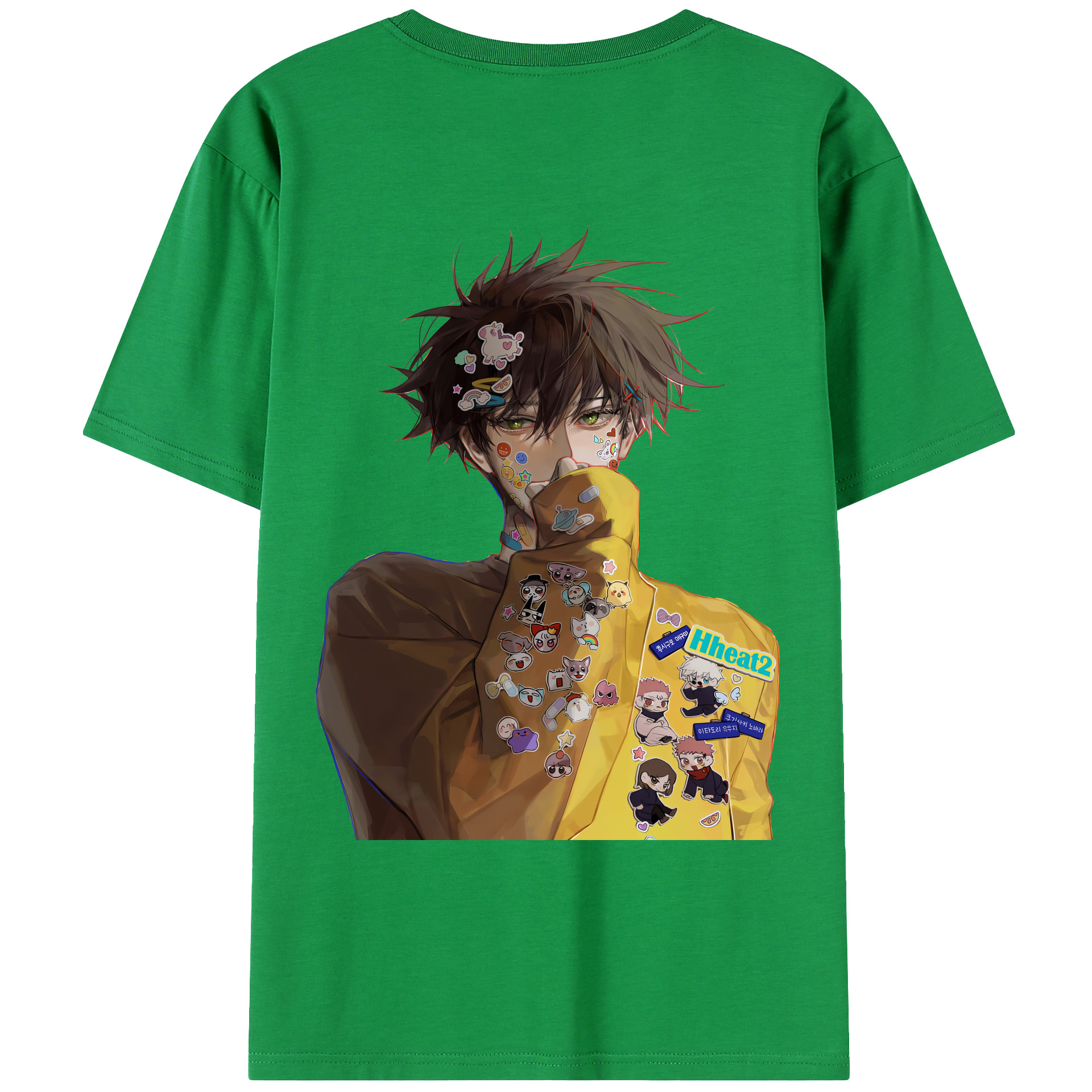 （画像用） 呪術廻戦 Jujutsu Kaisen 綿100％ メンズ半袖Tシャツ（バックプリント） 通気性
